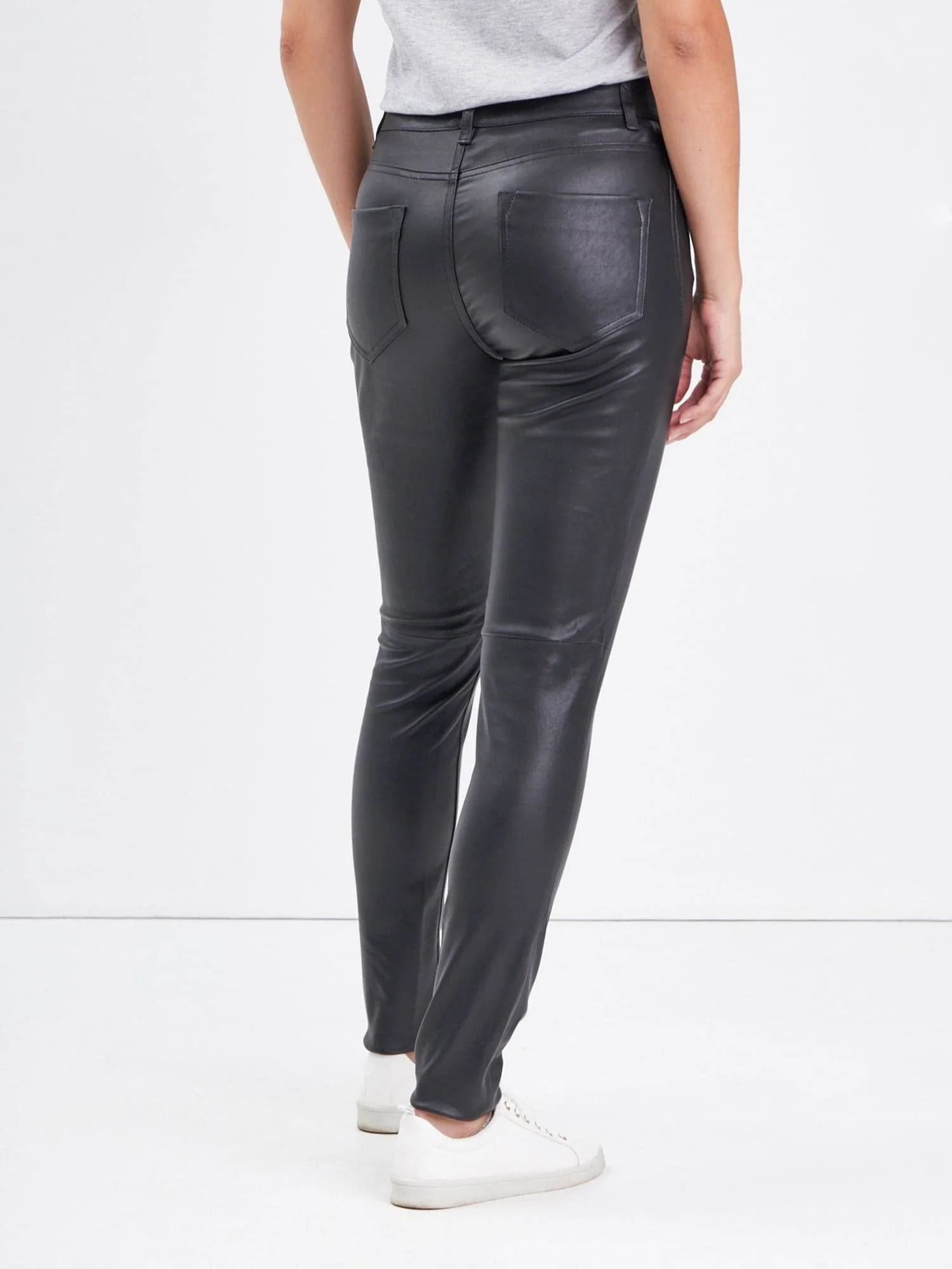Jiny - Pantalon slim cuir femme - Image 4