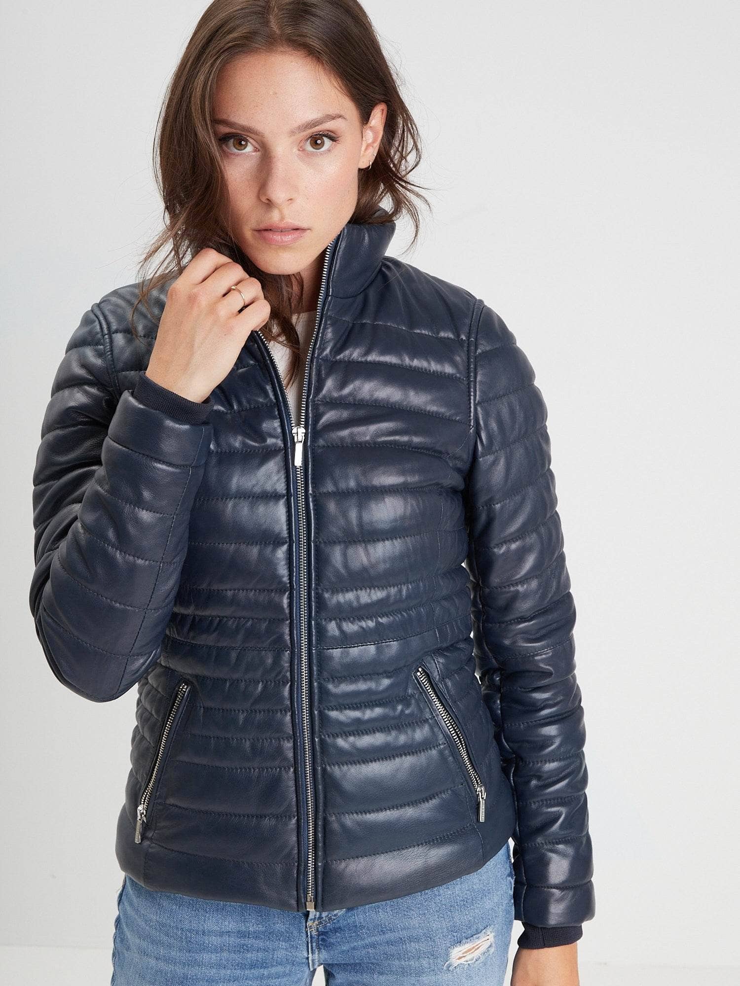 Kildine - Doudoune légère cuir femme - Image 6