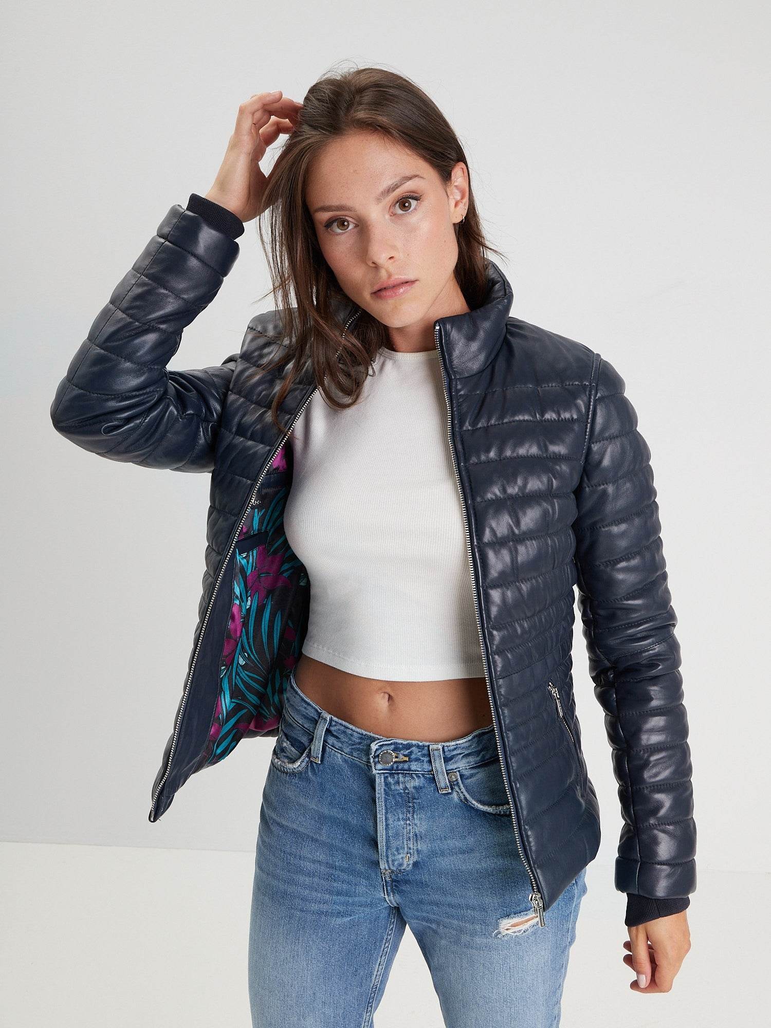 Kildine - Doudoune légère cuir femme - Image 7