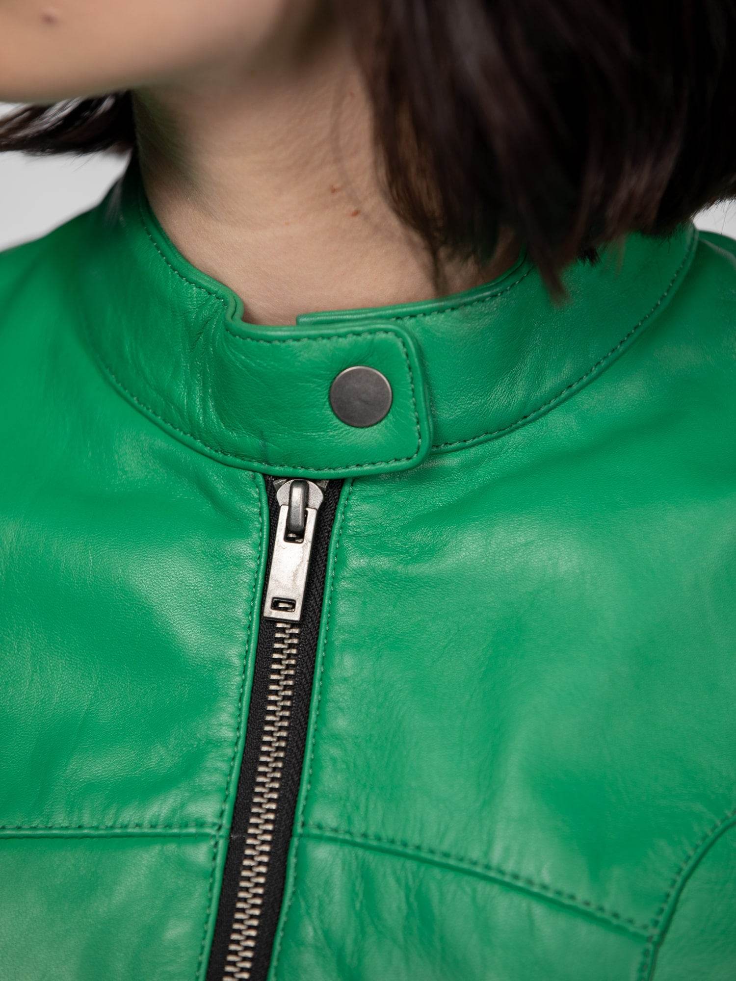 Lola - Veste cuir col rond femme - Image 10