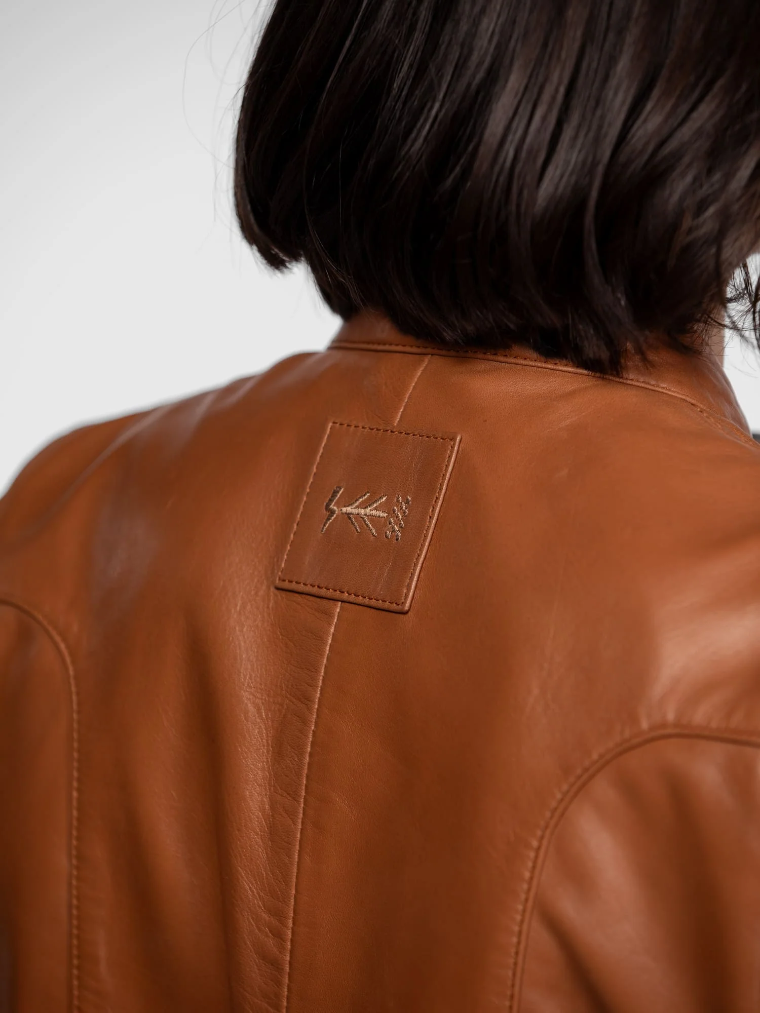 Lola - Veste cuir col rond femme - Image 15