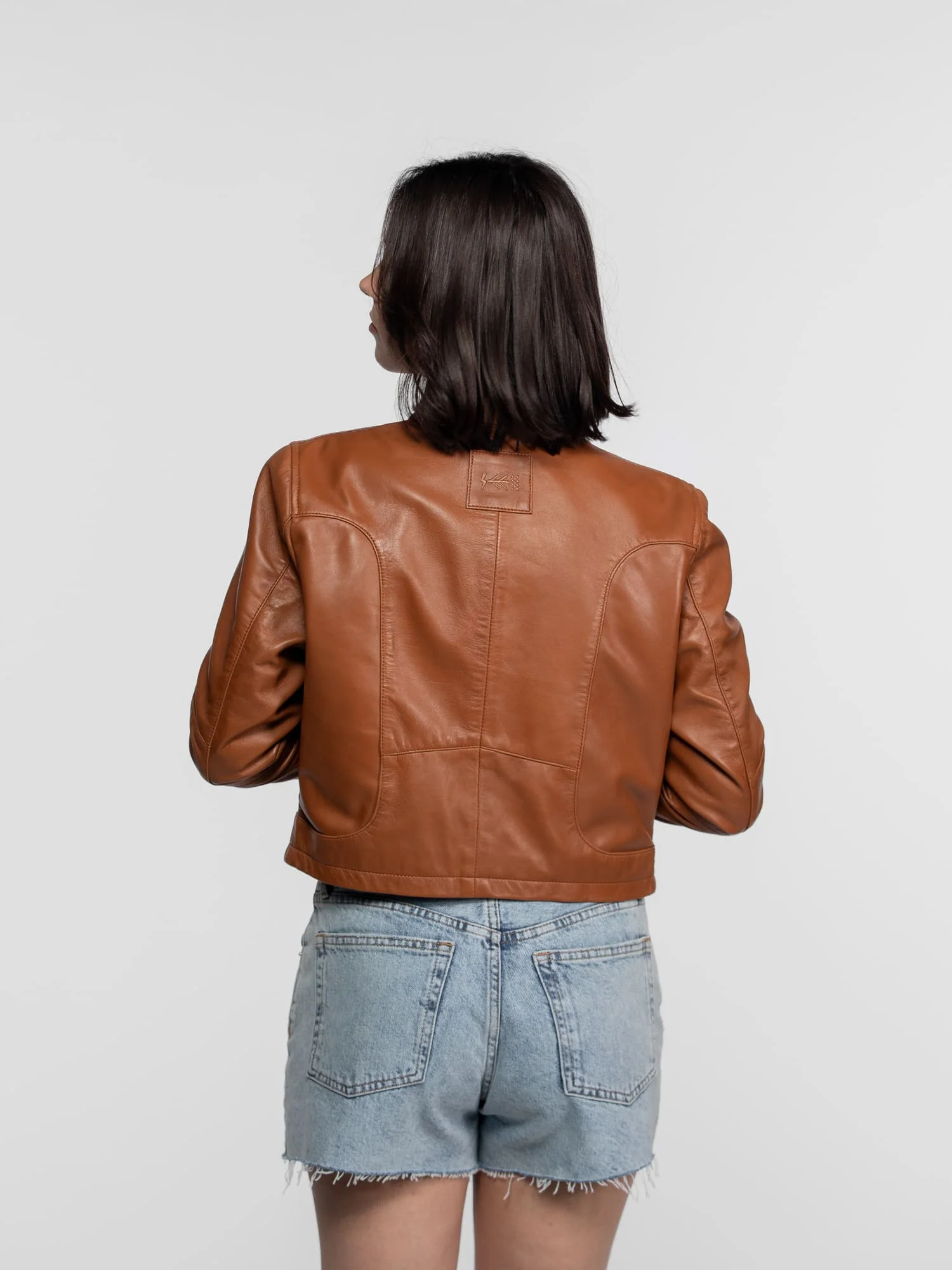 Lola - Veste cuir col rond femme - Image 16