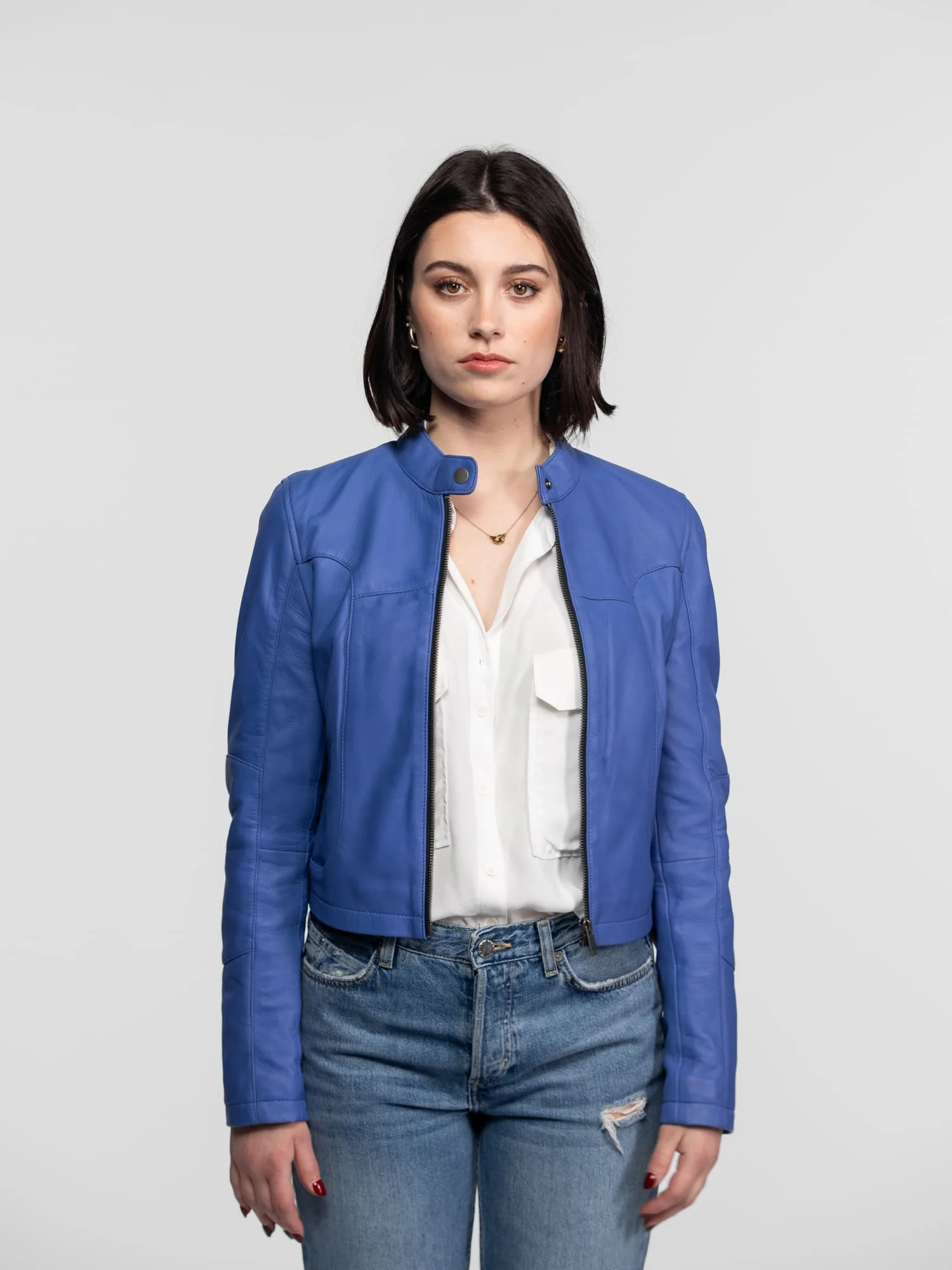 Lola - Veste cuir col rond femme - Image 17