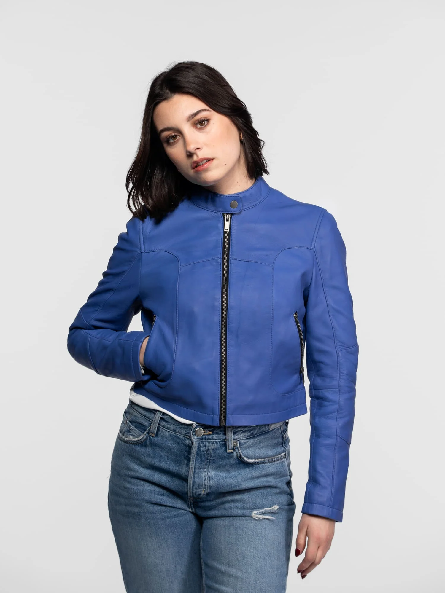 Lola - Veste cuir col rond femme - Image 19