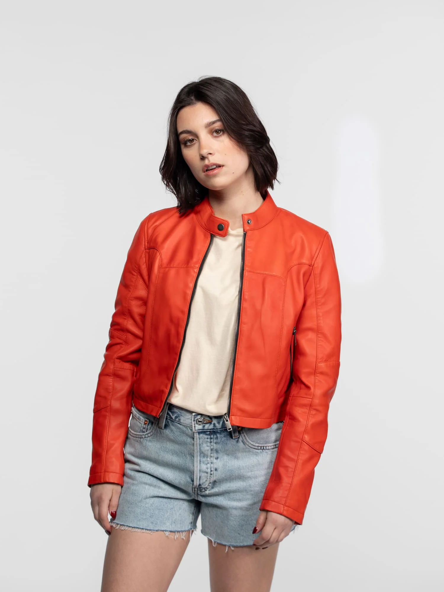 Lola - Veste cuir col rond femme - Image 23