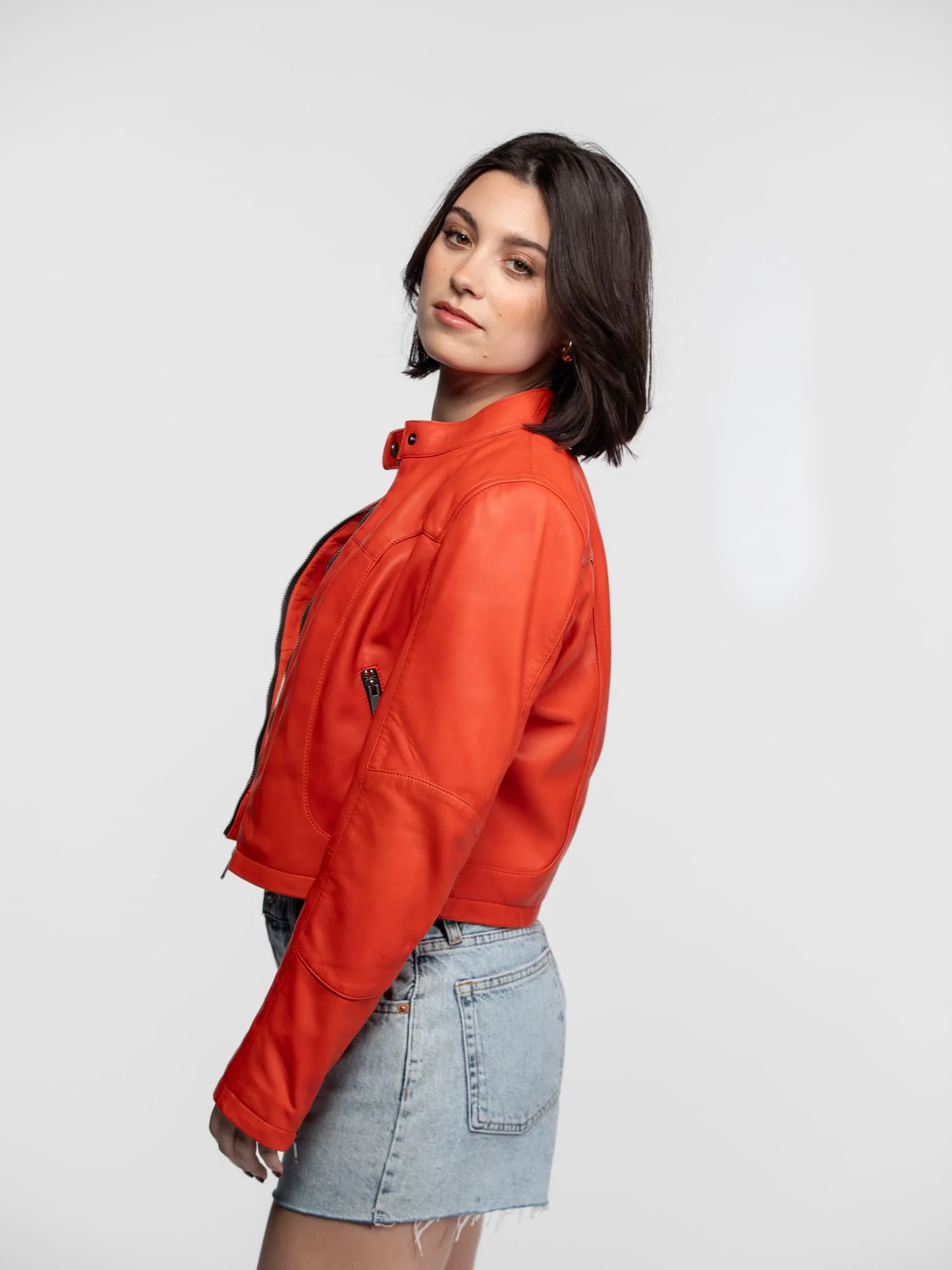 Lola - Veste cuir col rond femme - Image 24