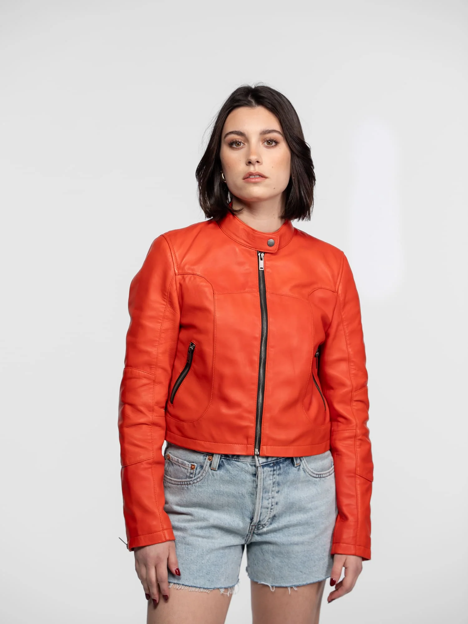 Lola - Veste cuir col rond femme - Image 25