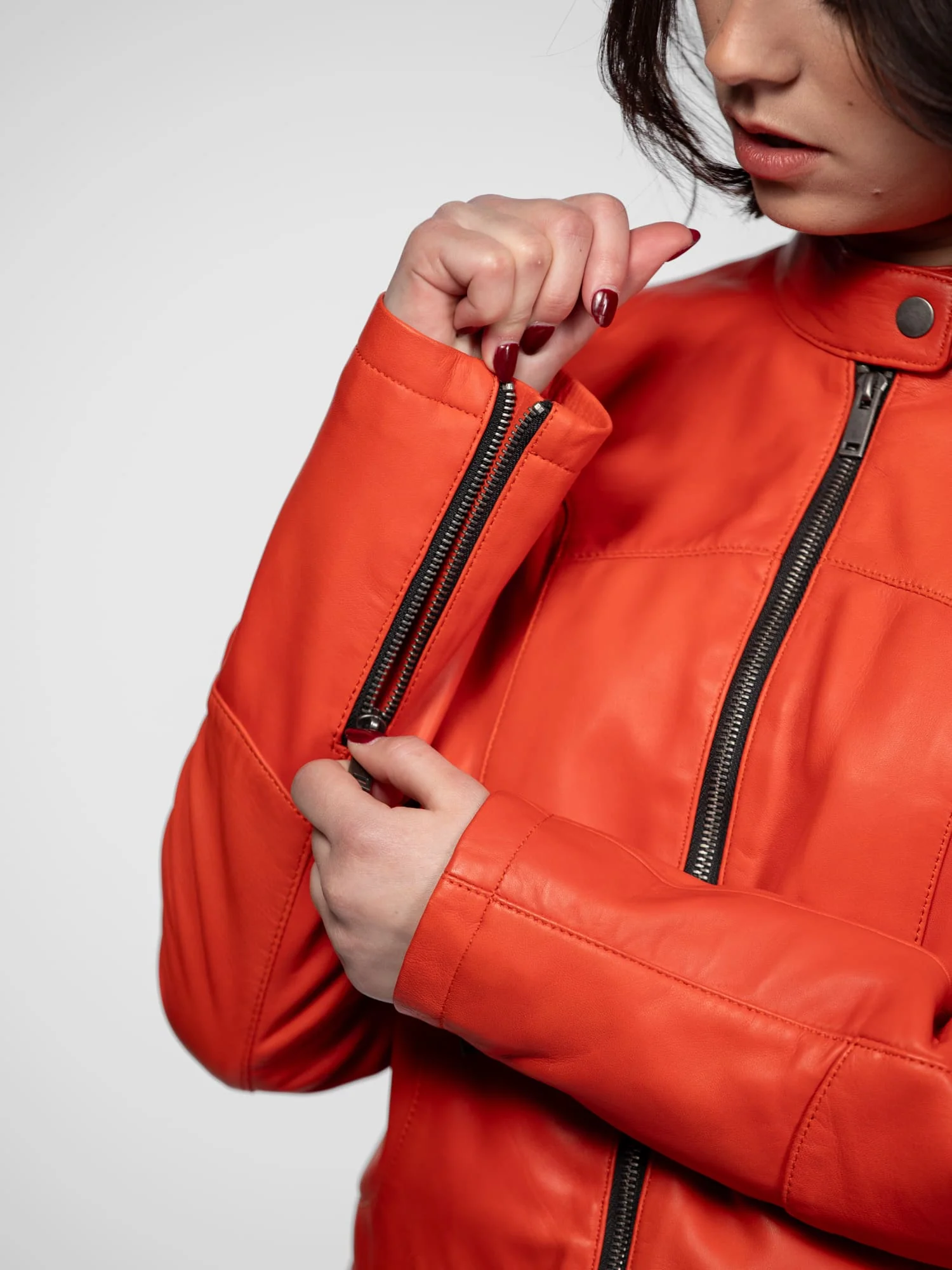 Lola - Veste cuir col rond femme - Image 26