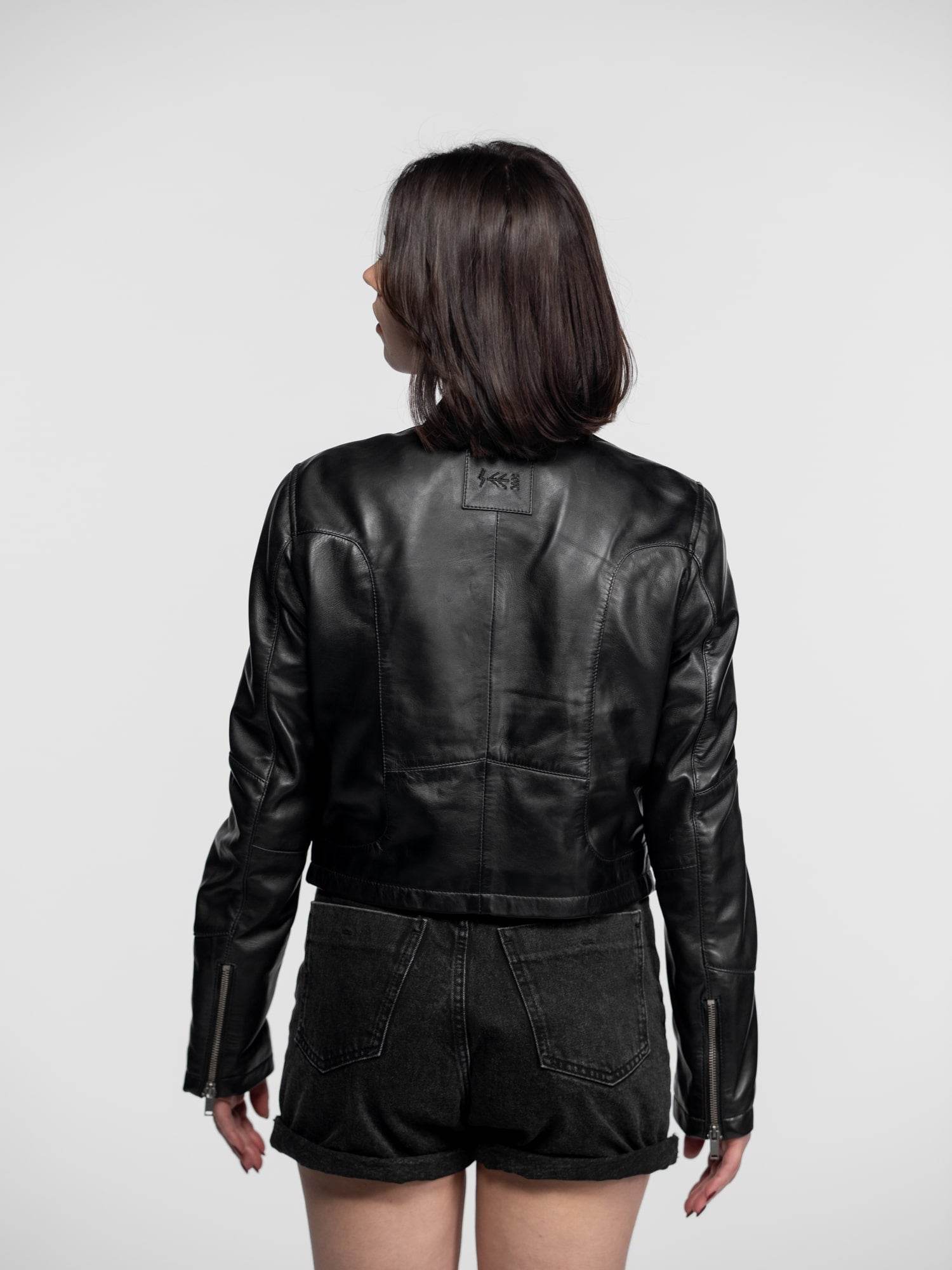 Lola - Veste cuir col rond femme - Image 4