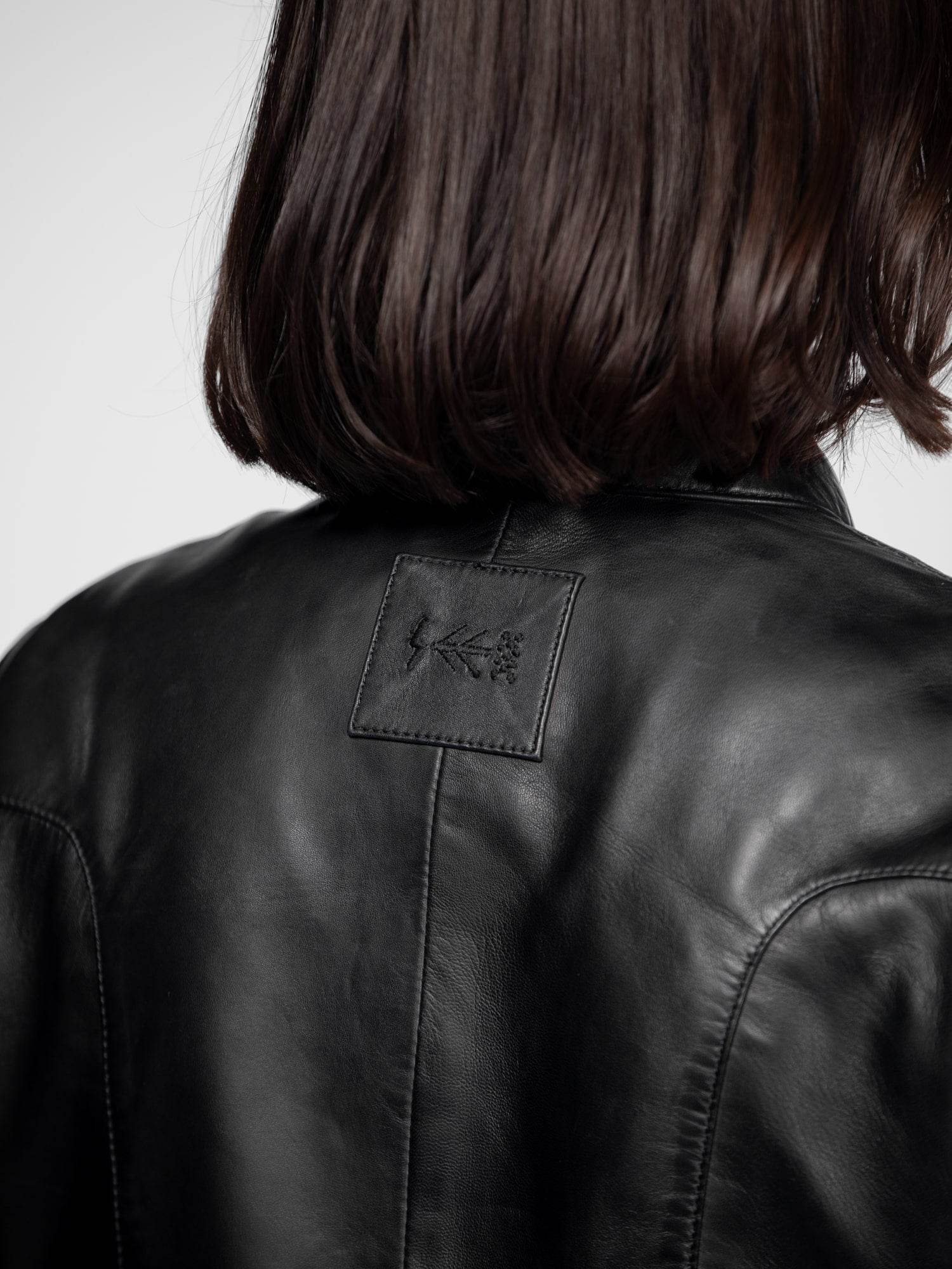 Lola - Veste cuir col rond femme - Image 5