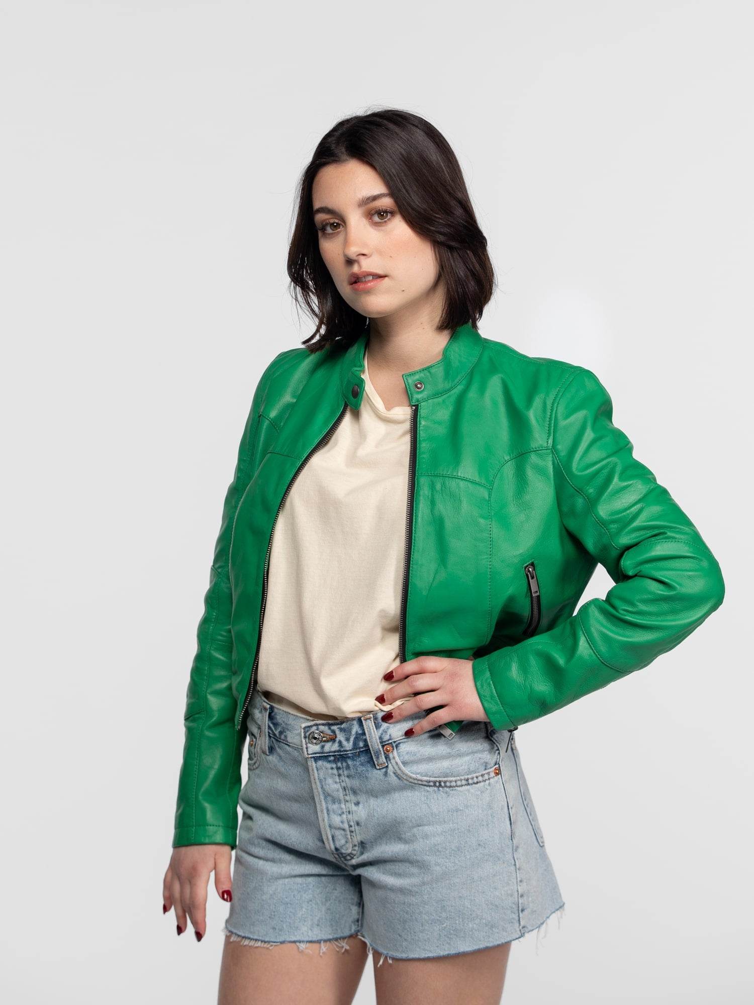 Lola - Veste cuir col rond femme - Image 6