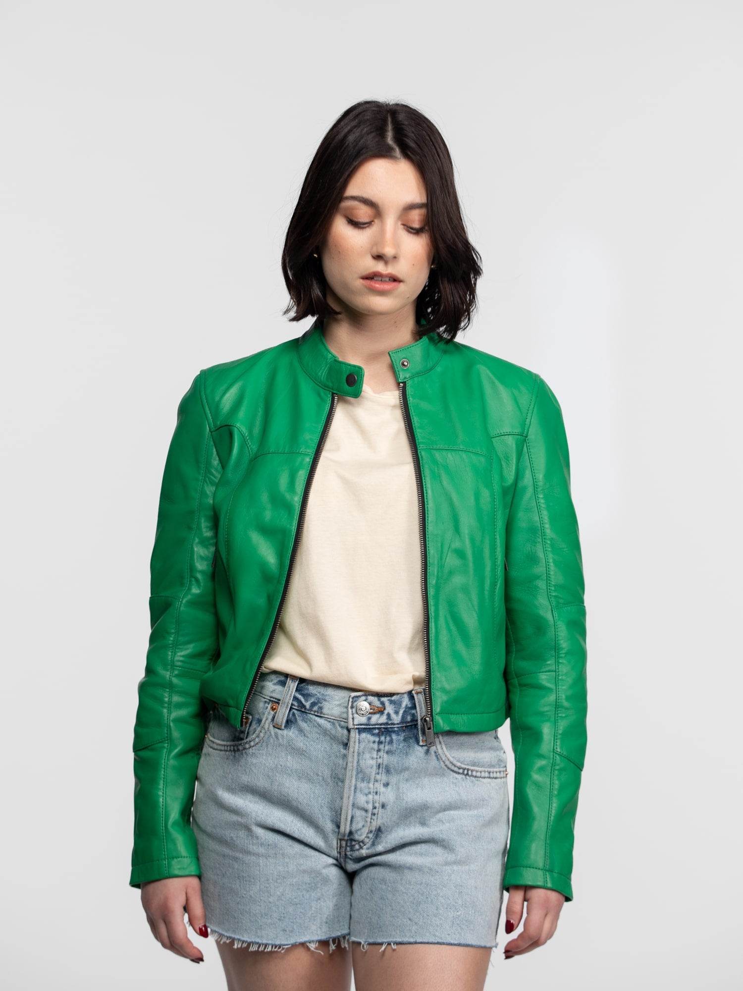 Lola - Veste cuir col rond femme - Image 7