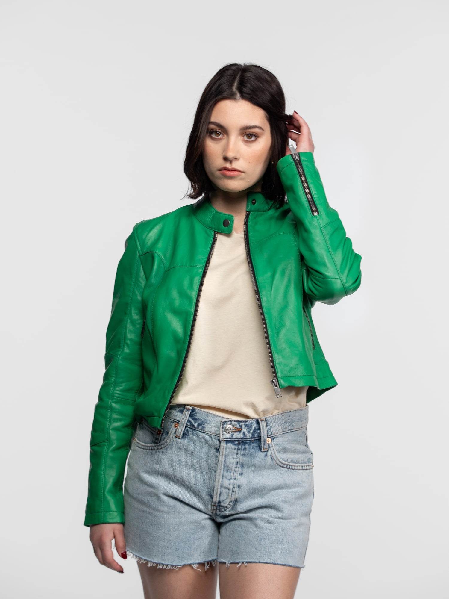 Lola - Veste cuir col rond femme - Image 9