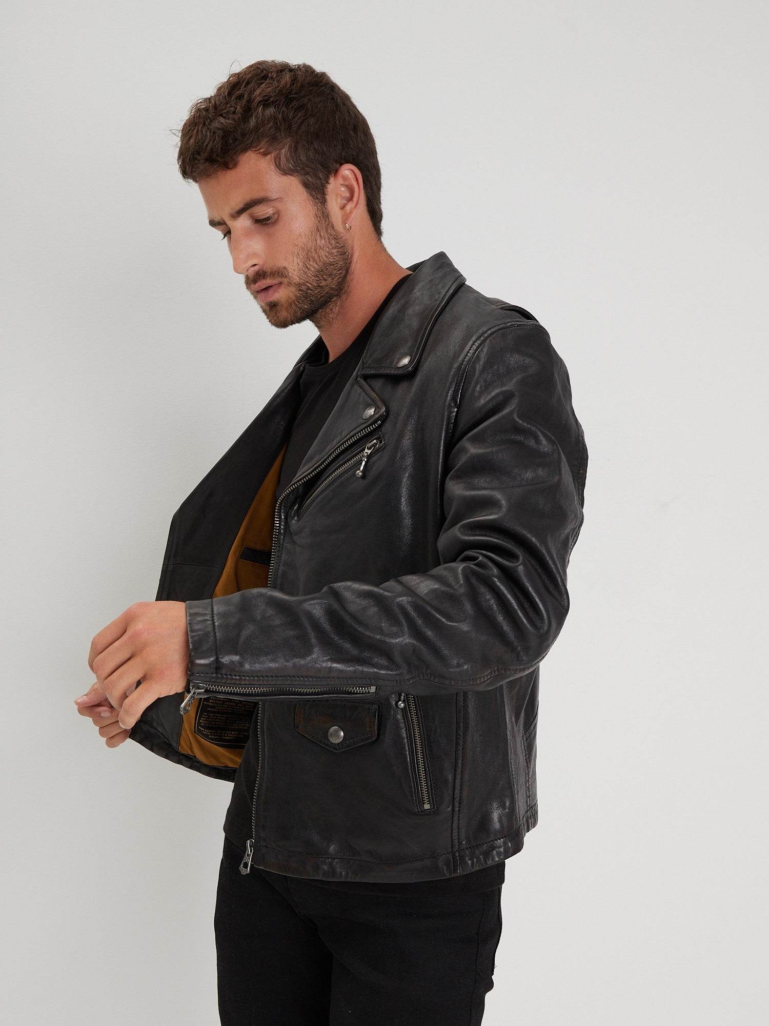 Miami - Blouson rock cuir homme - Image 5