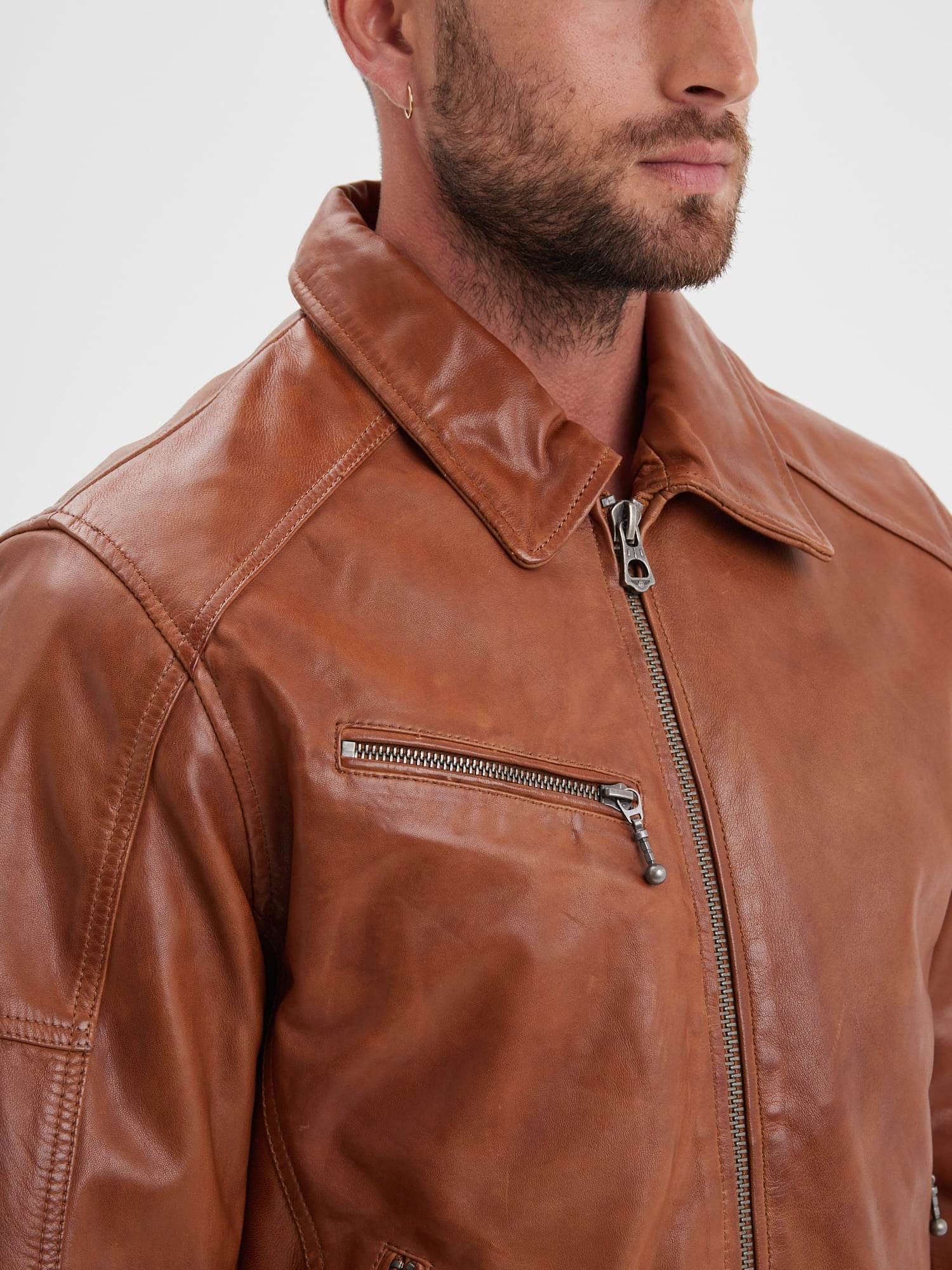 Mick - Blouson cuir rétro homme - Image 13