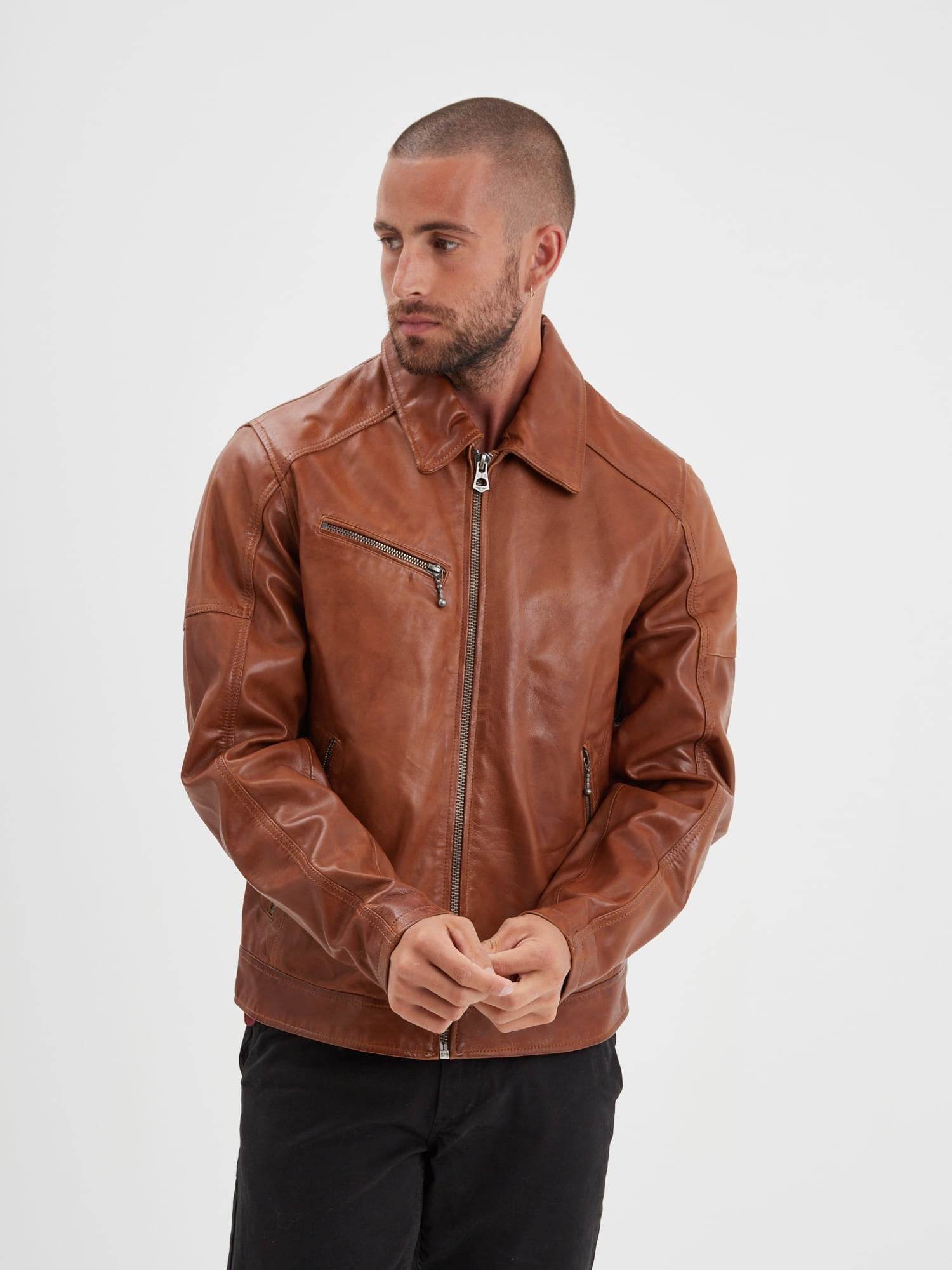 Mick - Blouson cuir rétro homme - Image 14