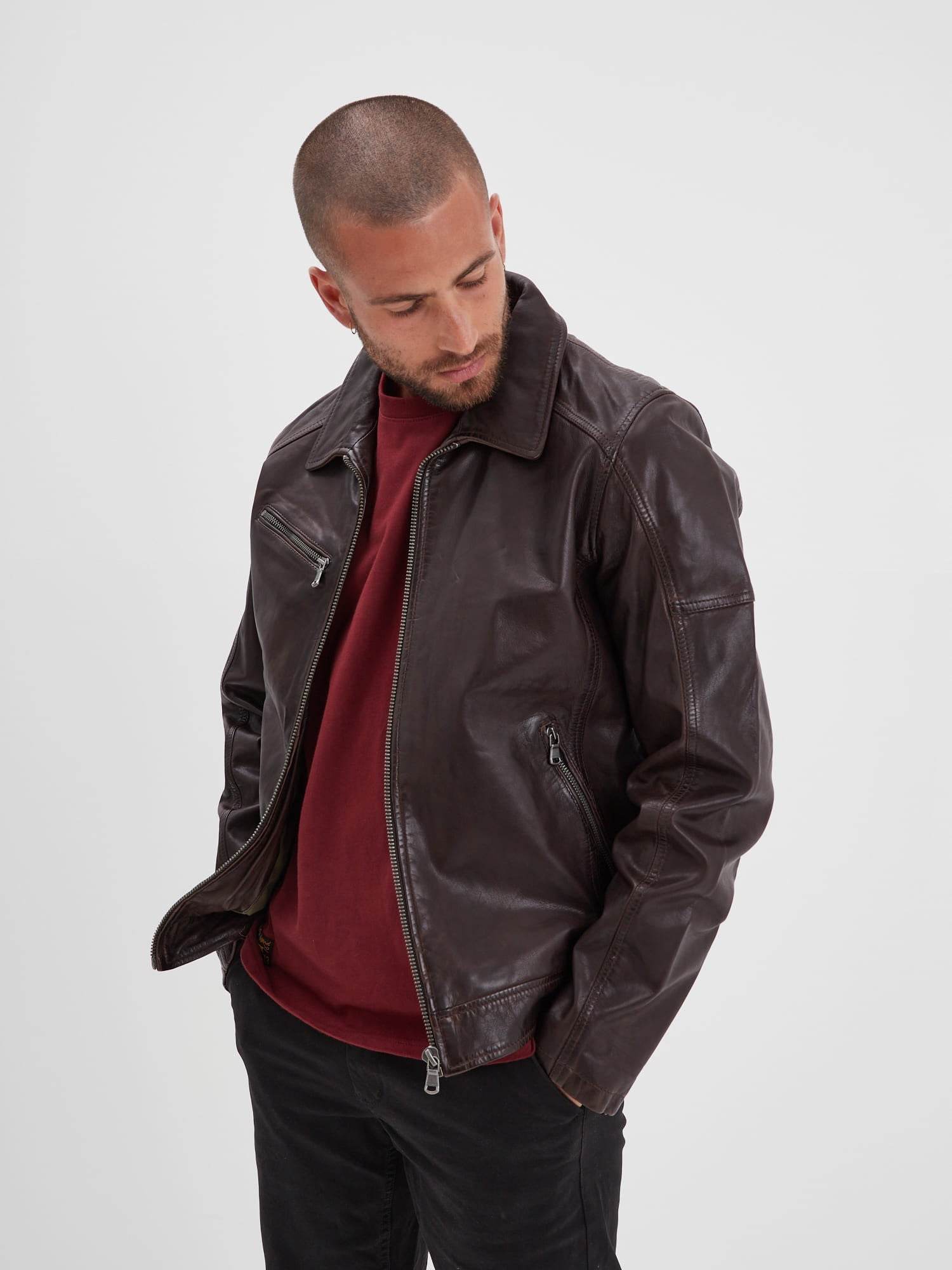 Mick - Blouson cuir rétro homme - Image 18