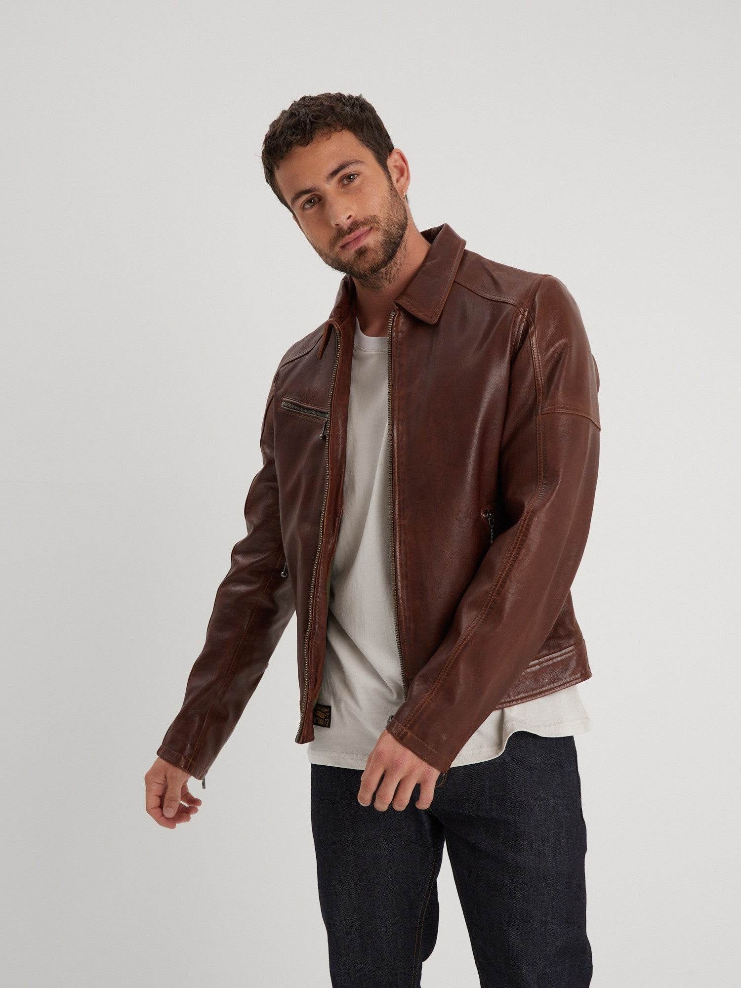 Mick - Blouson cuir rétro homme - Image 3