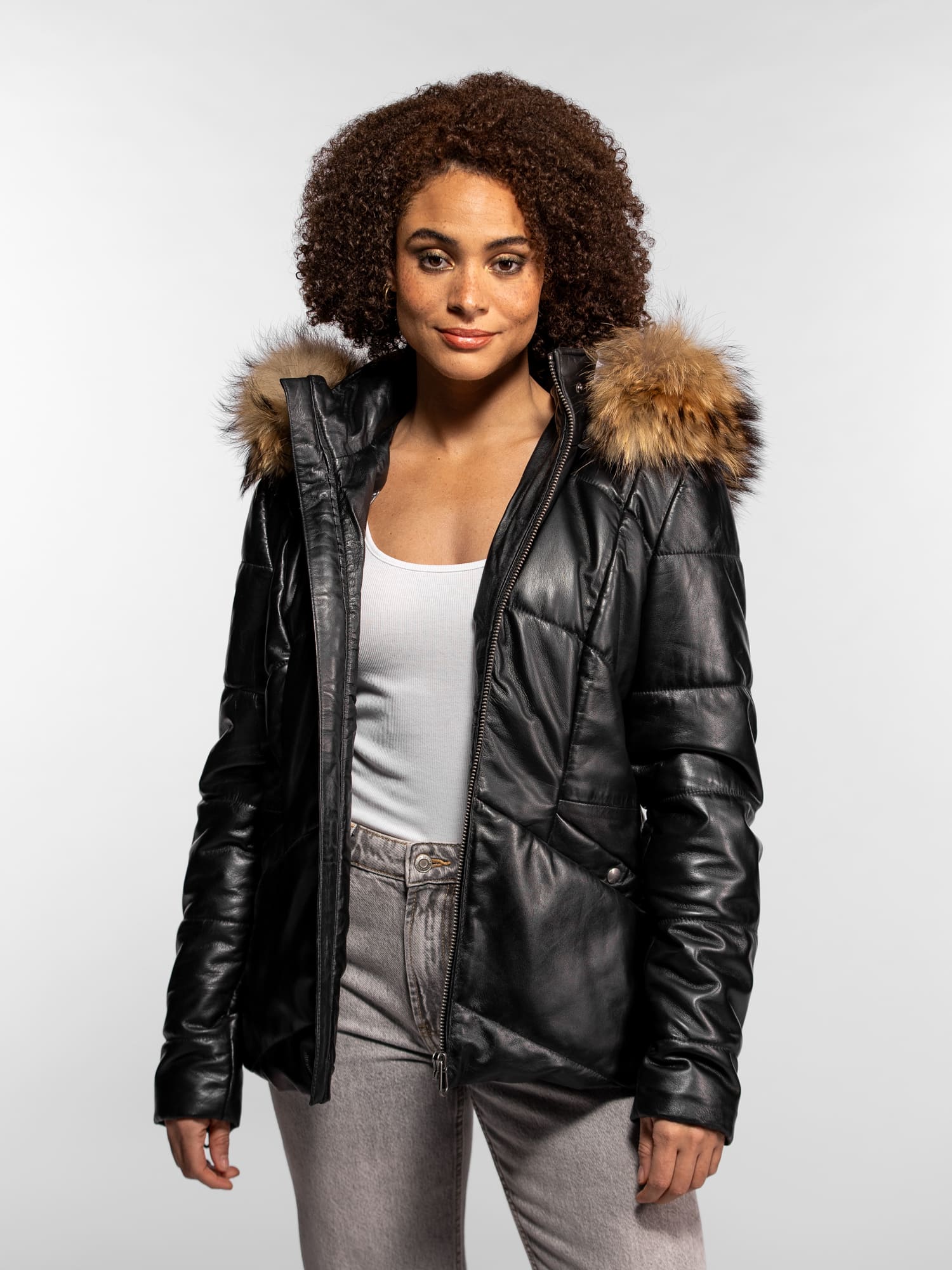 Nagel - Doudoune cuir femme - Image 2