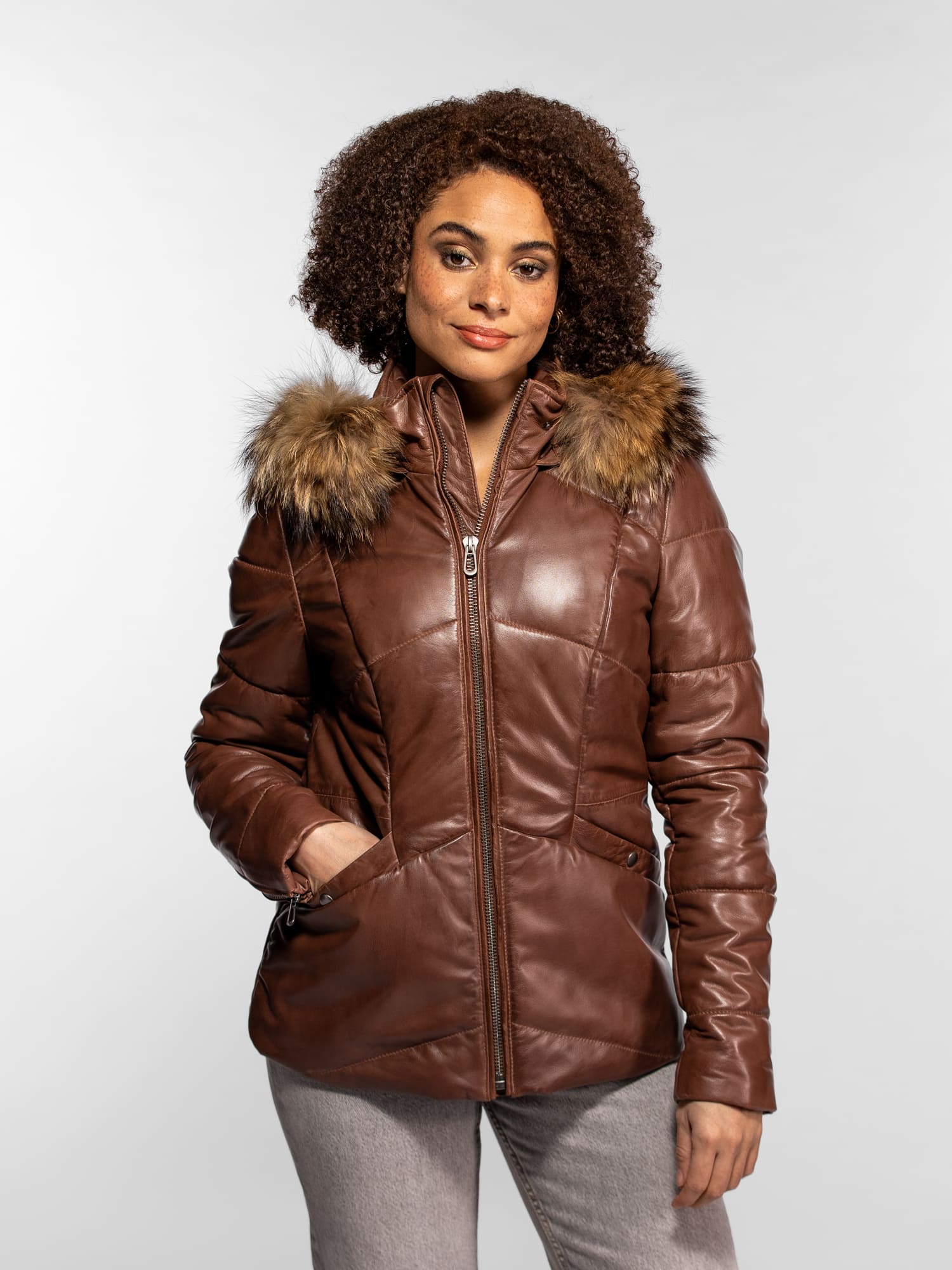 Nagel - Doudoune cuir femme - Image 6