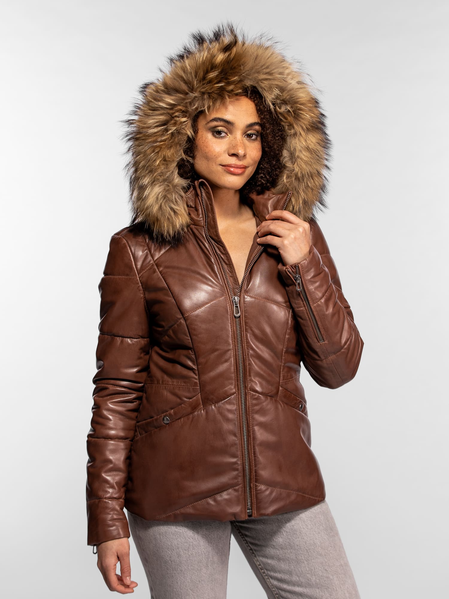 Nagel - Doudoune cuir femme - Image 7