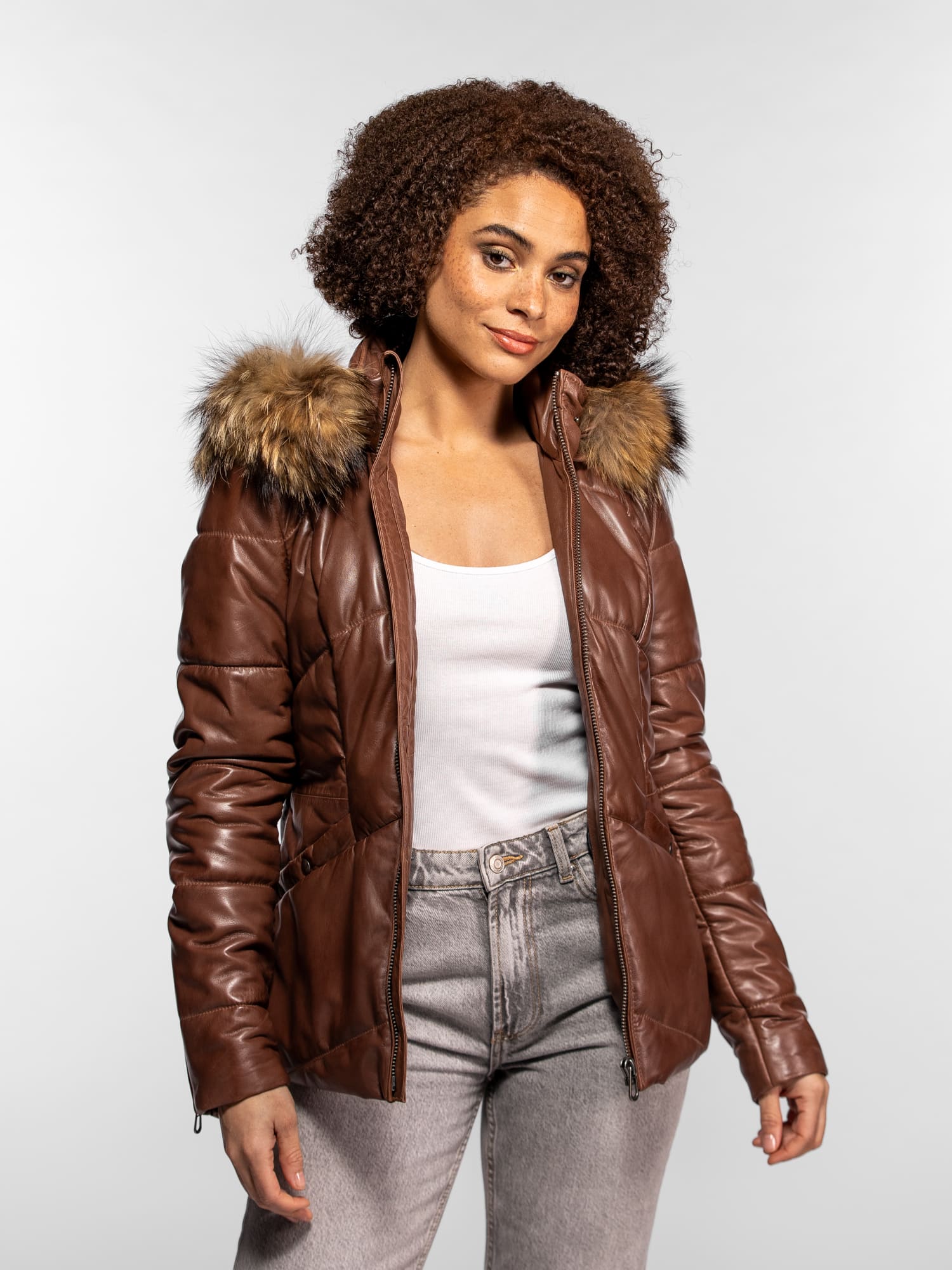 Nagel - Doudoune cuir femme - Image 8
