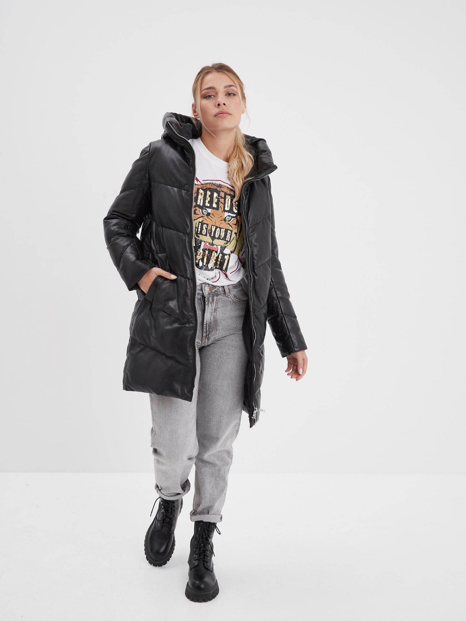 Olgar - Doudoune cuir femme - Image 5