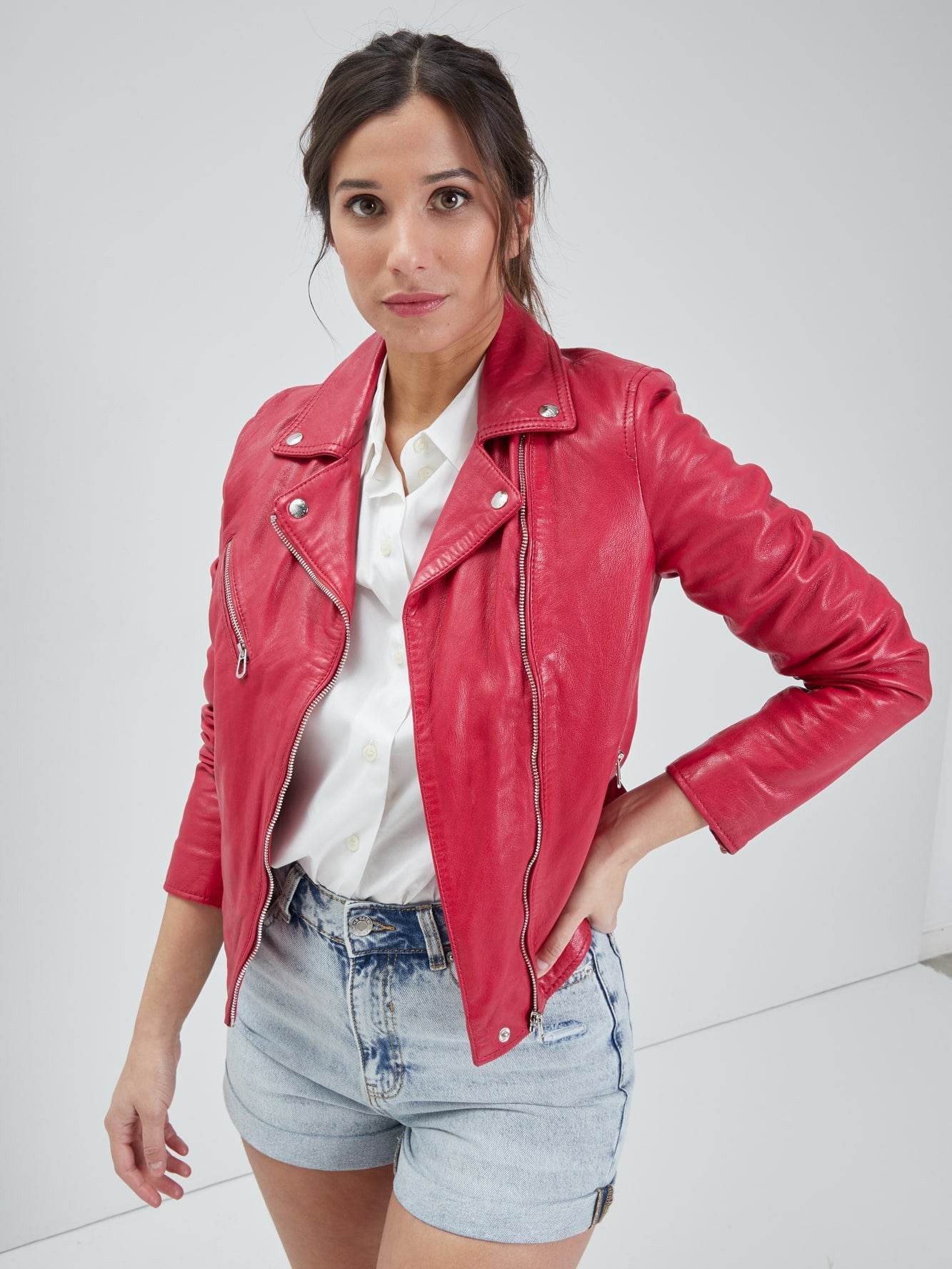 Olympe - Blouson biker cuir femme - Image 13