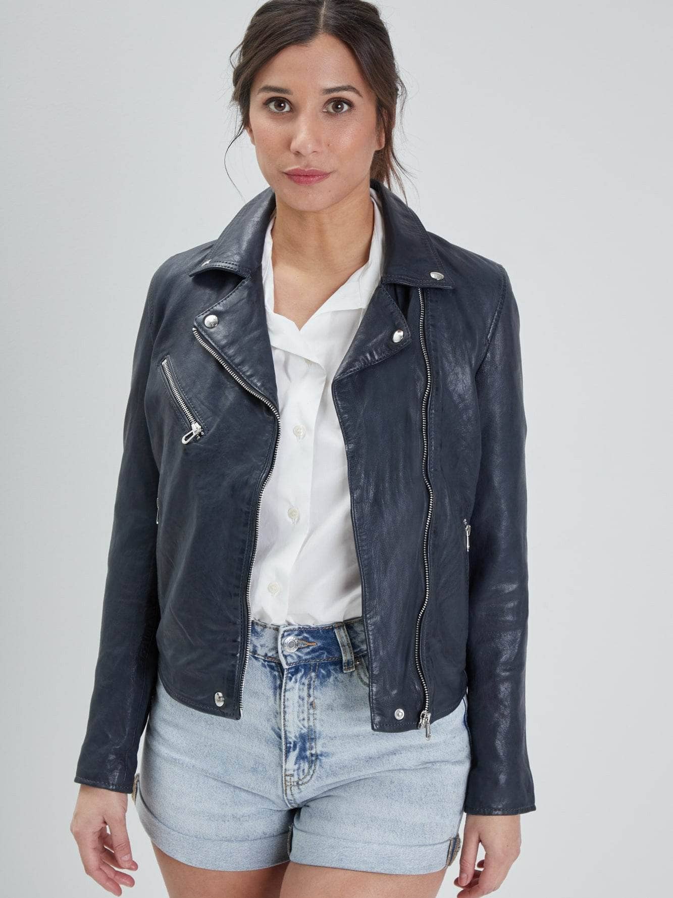 Olympe - Blouson biker cuir femme - Image 17
