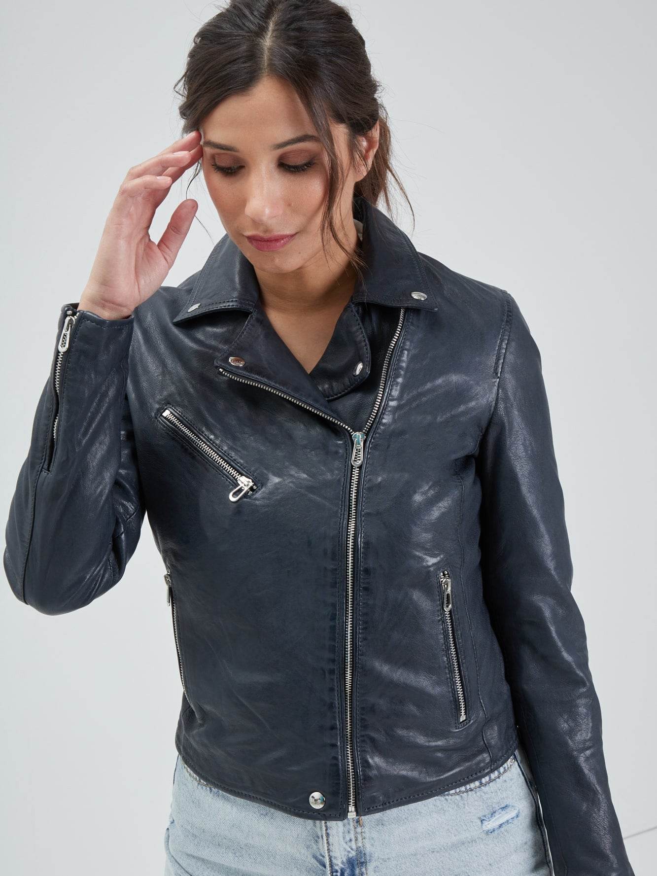 Olympe - Blouson biker cuir femme - Image 18