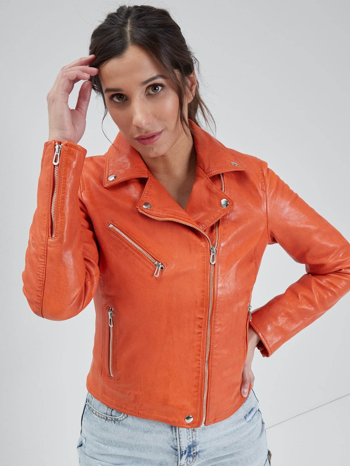 Olympe - Blouson biker cuir femme - Image 22