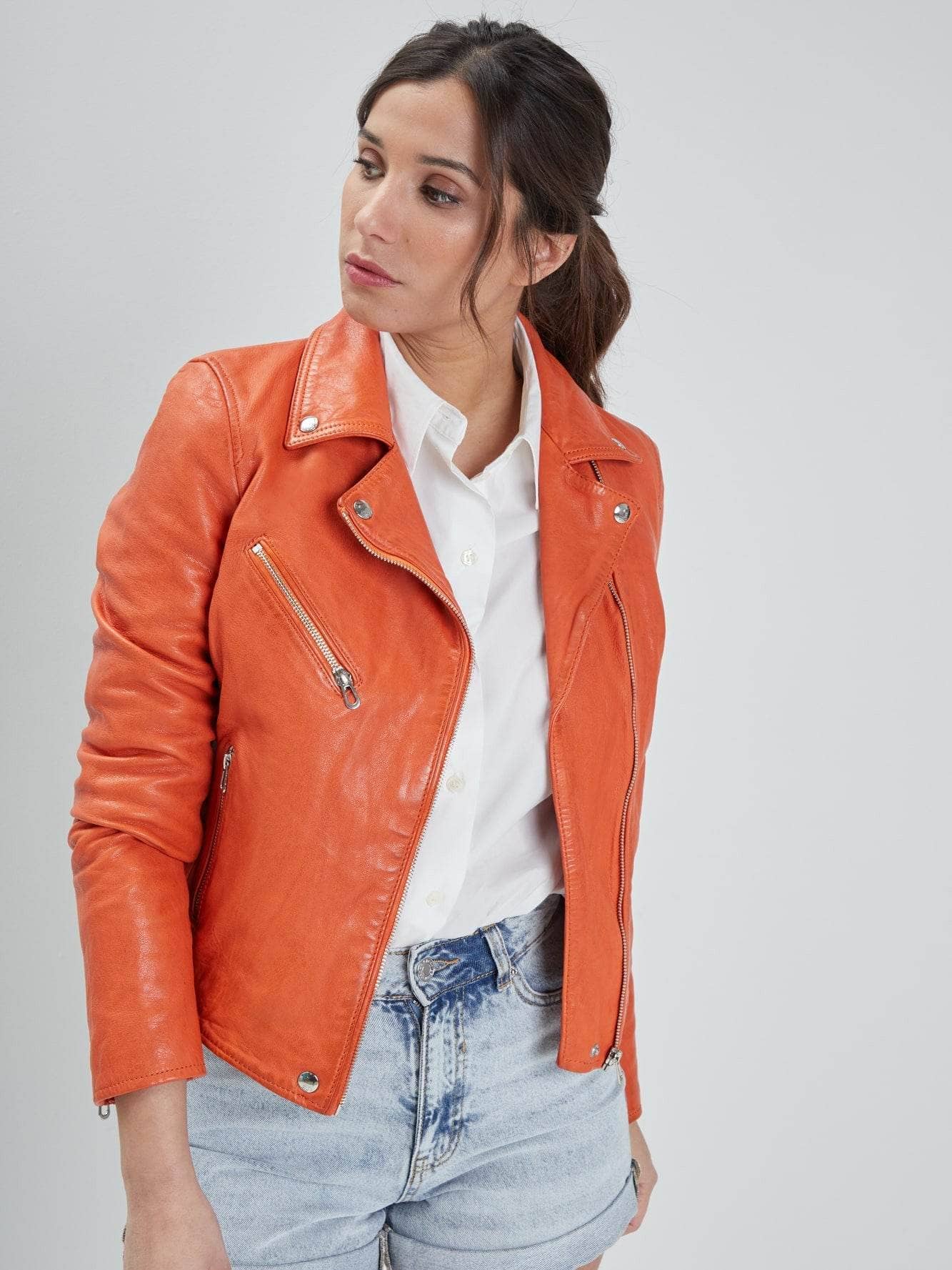 Olympe - Blouson biker cuir femme - Image 23