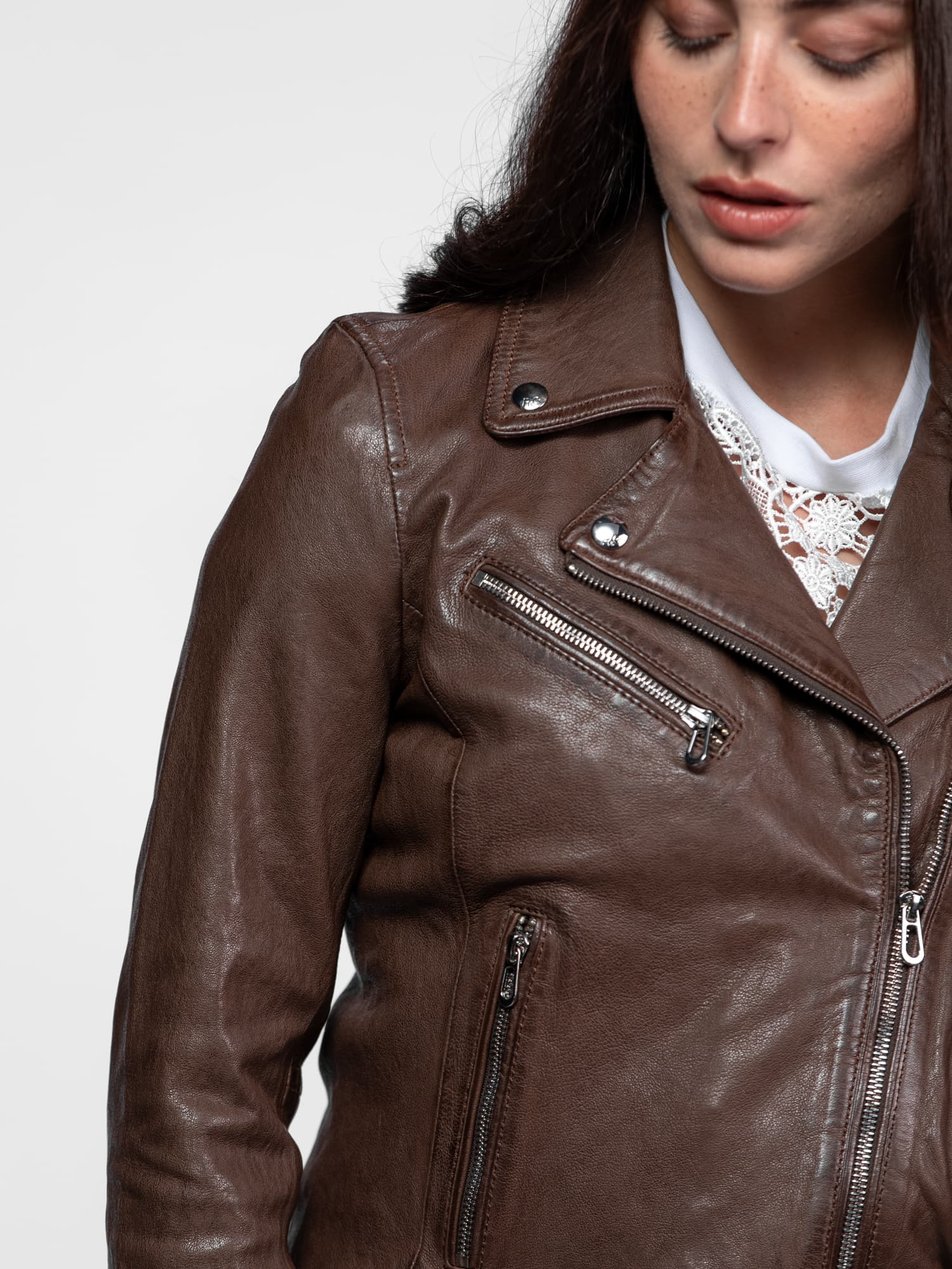 Olympe - Blouson biker cuir femme - Image 5