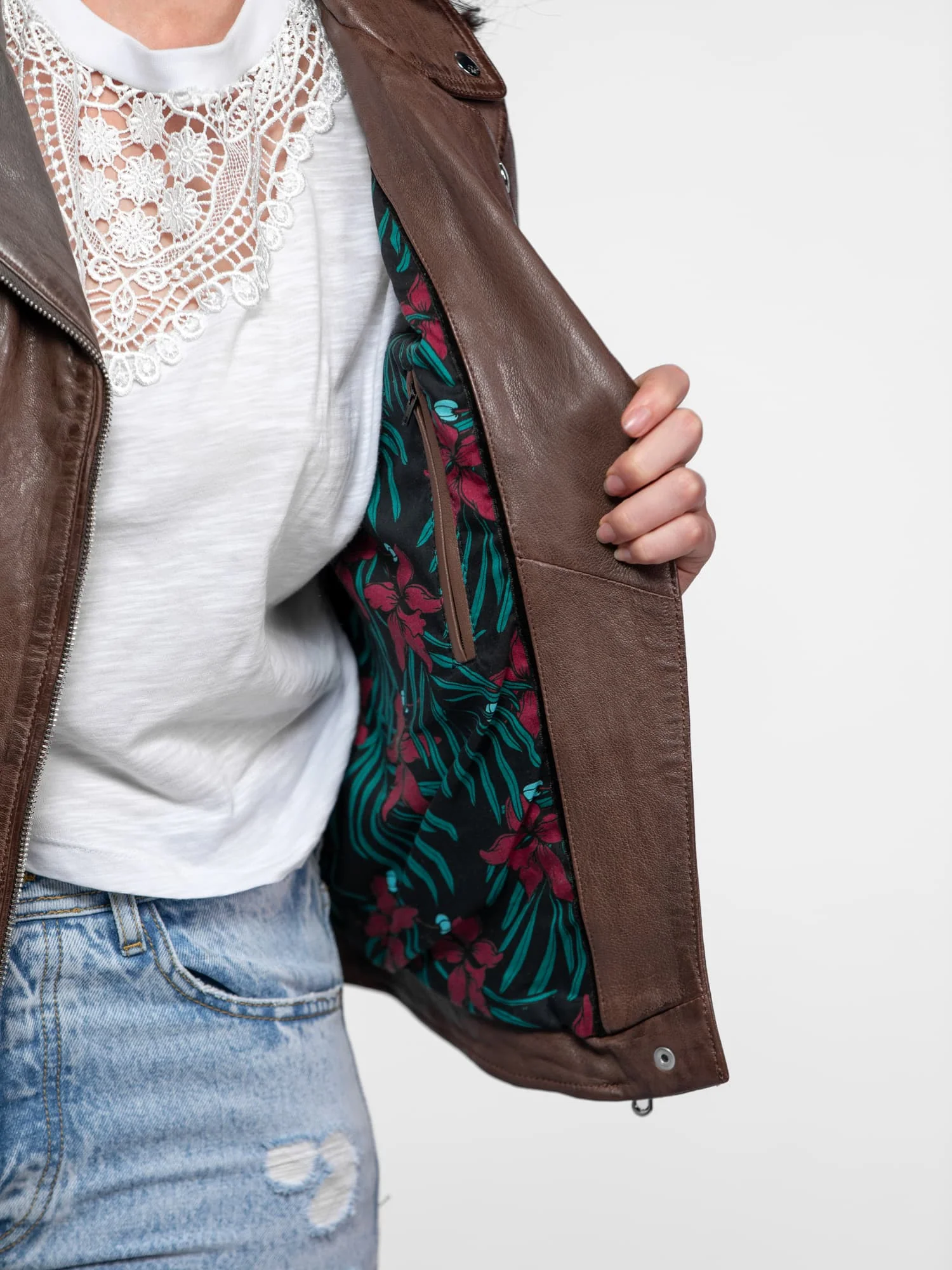 Olympe - Blouson biker cuir femme - Image 7