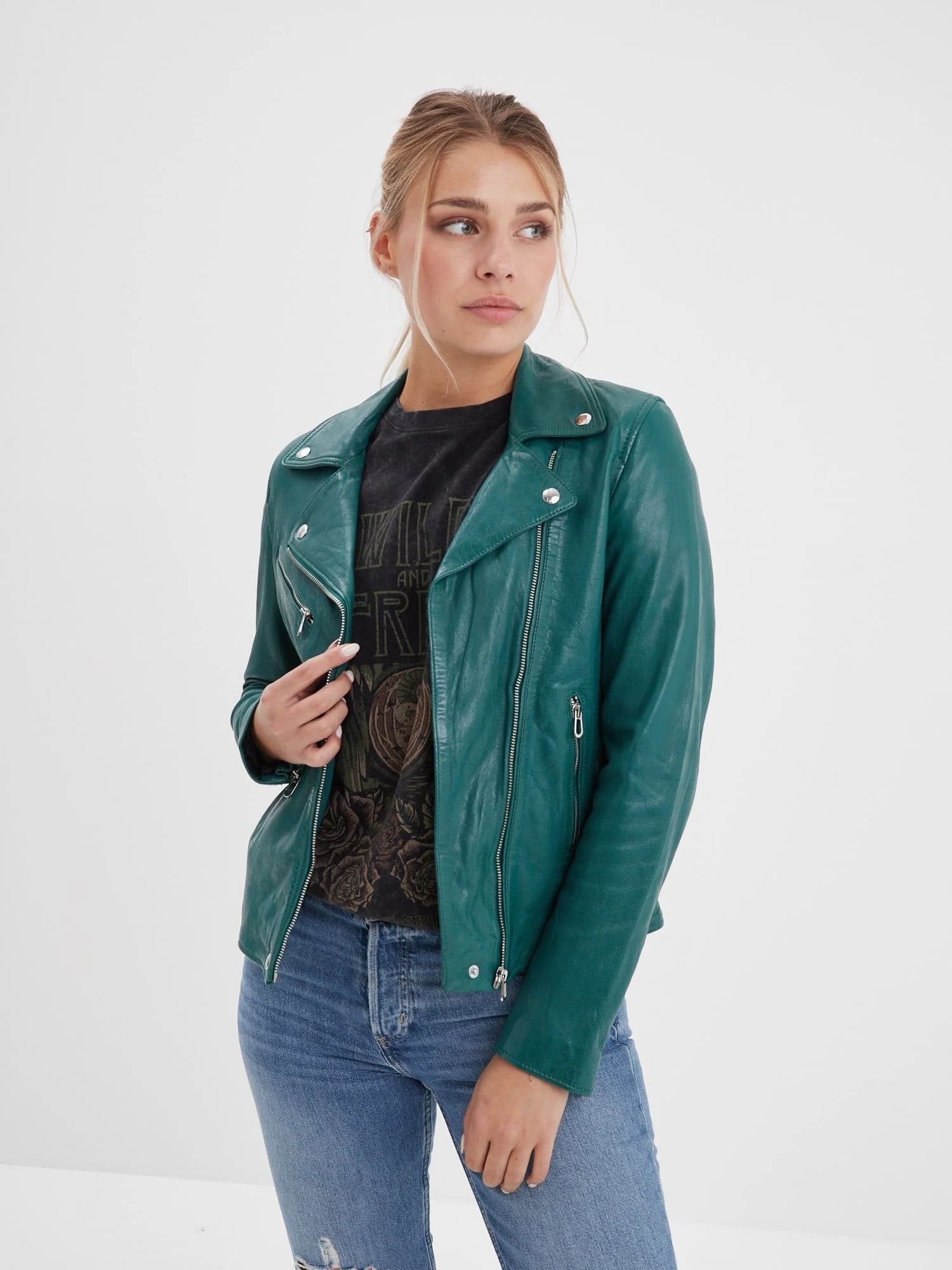 Olympe - Blouson biker cuir femme - Image 82