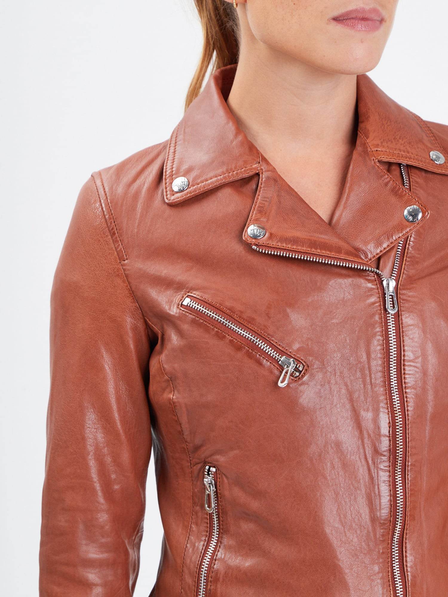 Olympe - Blouson biker cuir femme - Image 9