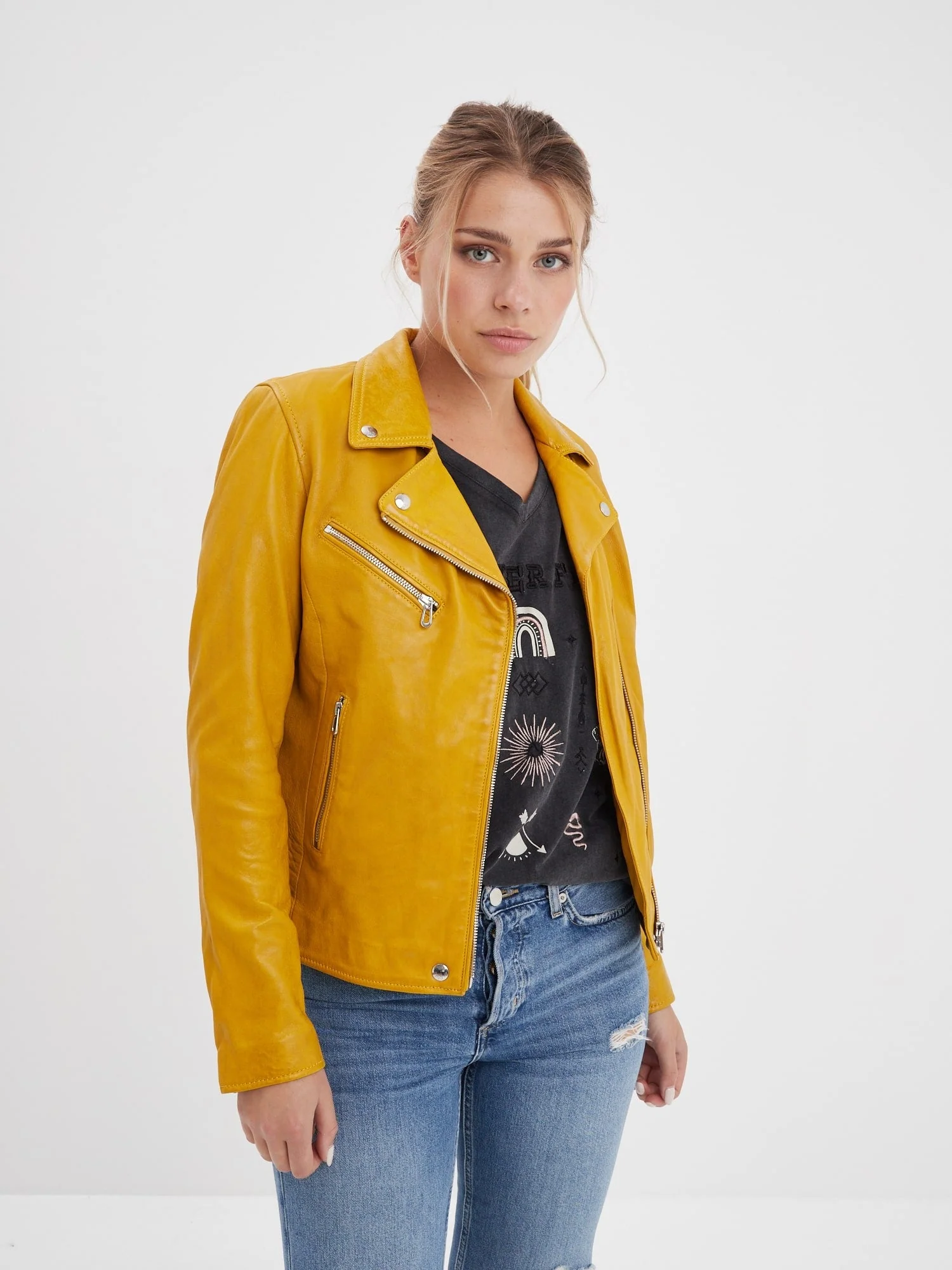 Olympe - Blouson biker cuir femme - Image 98