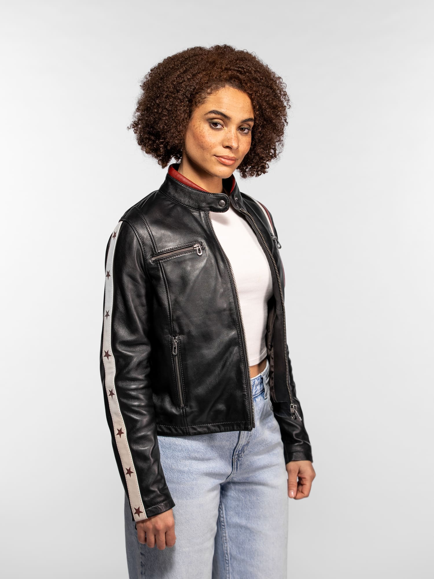 Peony - Blouson cuir femme - Image 3