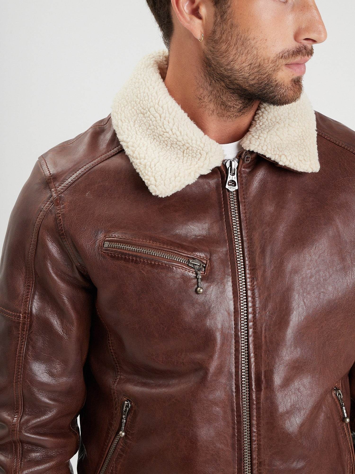 Platon - Blouson cuir aviateur homme - Image 3