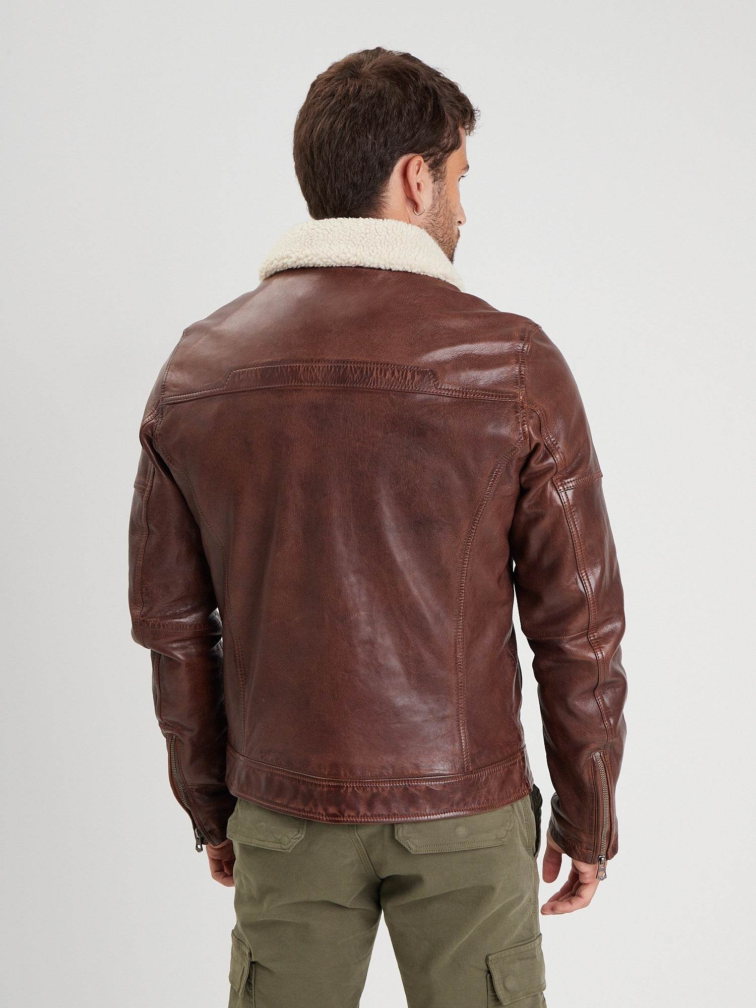 Platon - Blouson cuir aviateur homme - Image 7