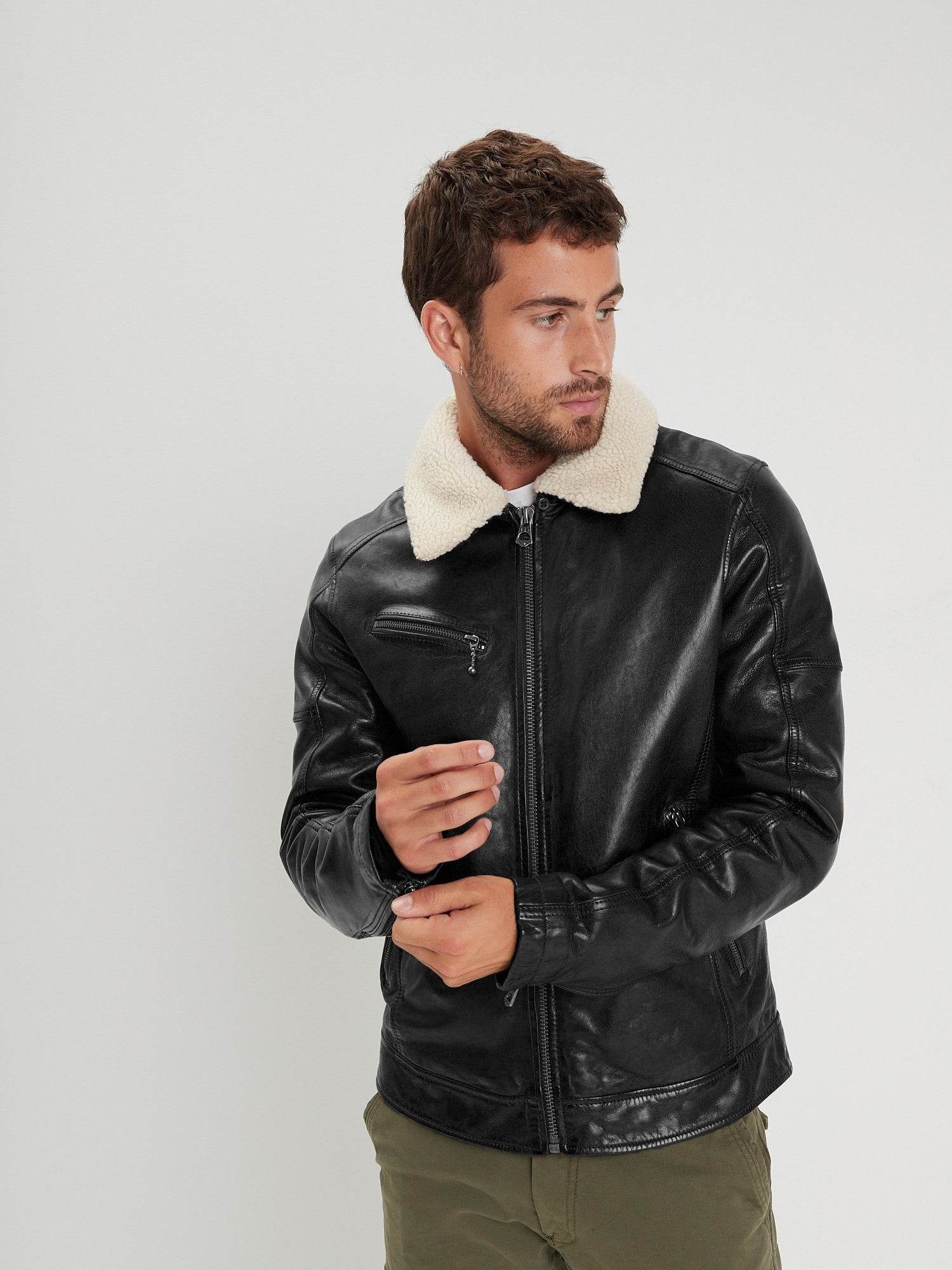 Platon - Blouson cuir aviateur homme - Image 8