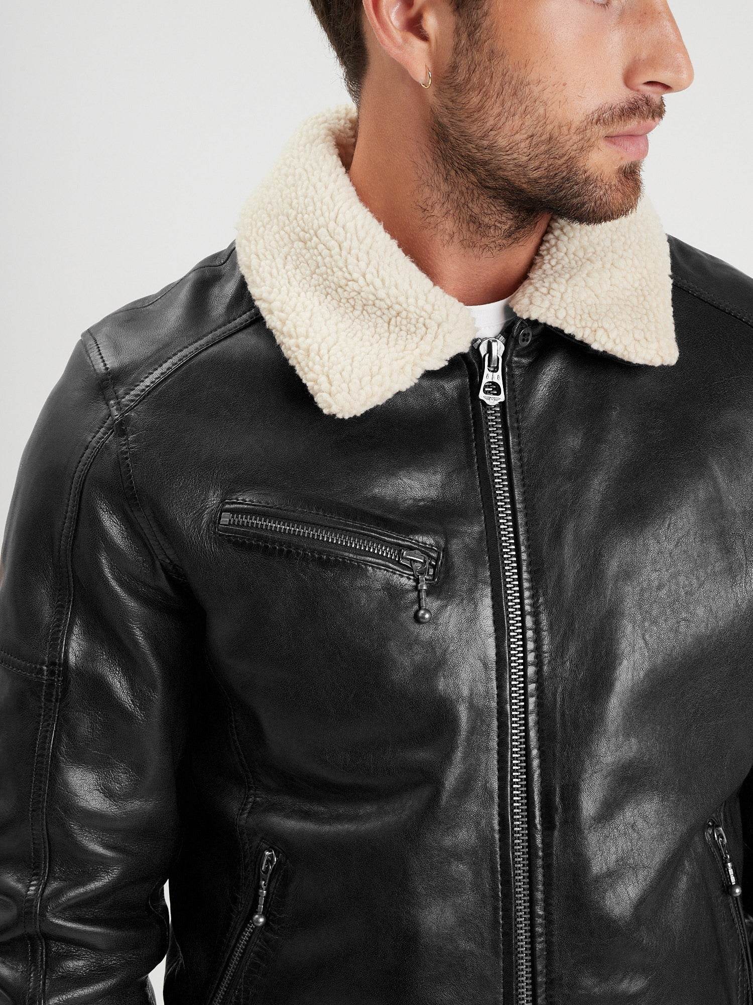 Platon - Blouson cuir aviateur homme - Image 9
