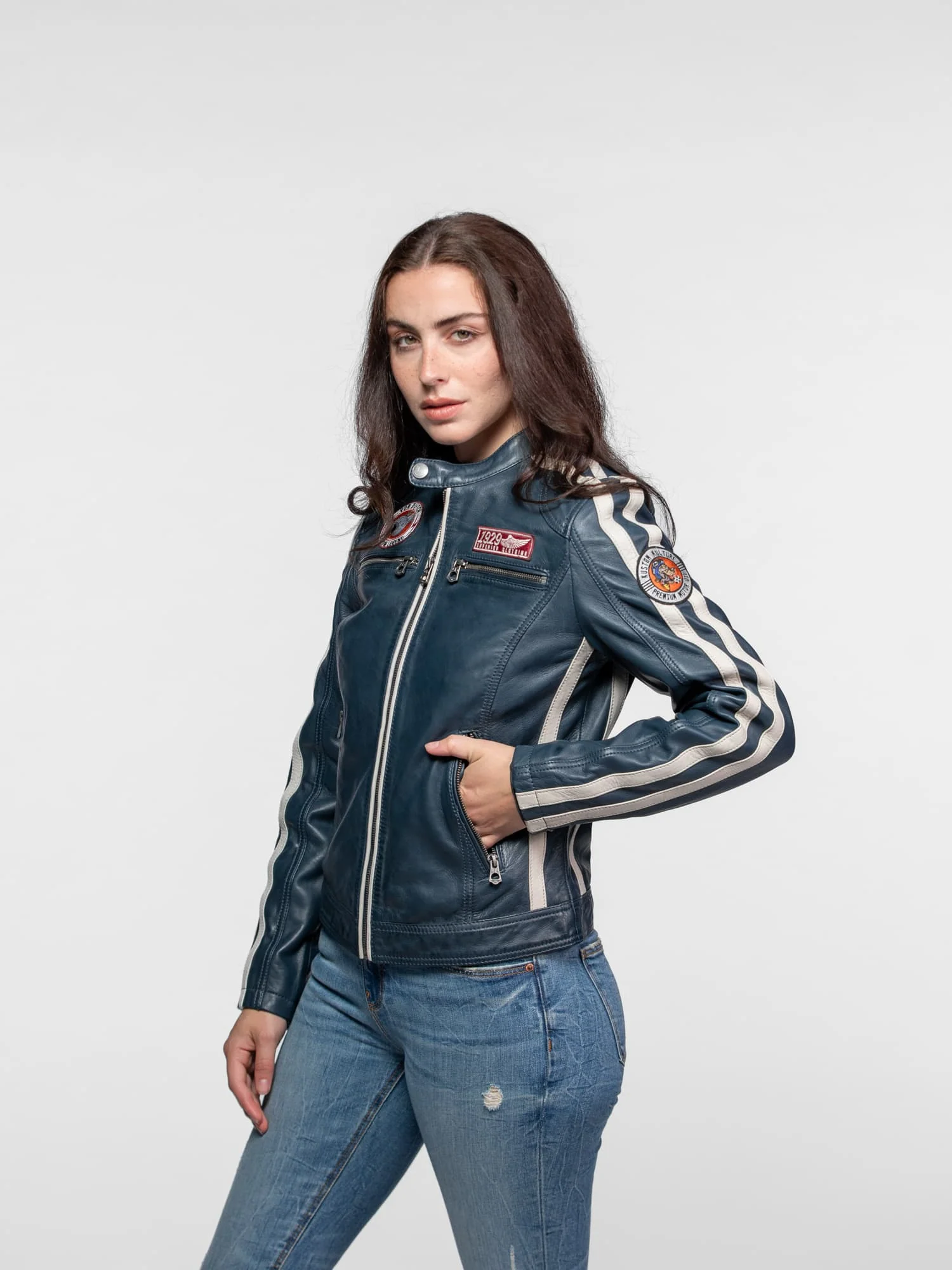 Roadie - Blouson motard cuir femme - Image 12