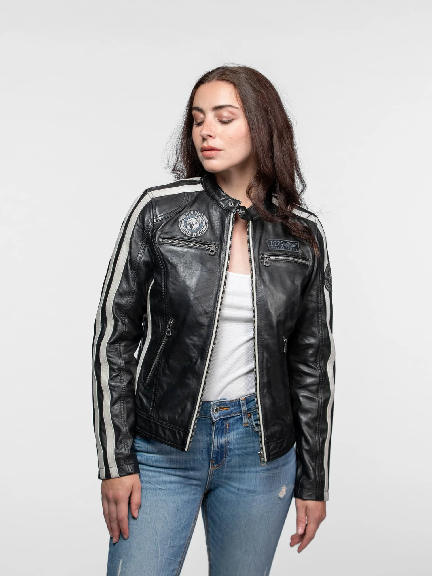 Roadie - Blouson motard cuir femme - Image 20