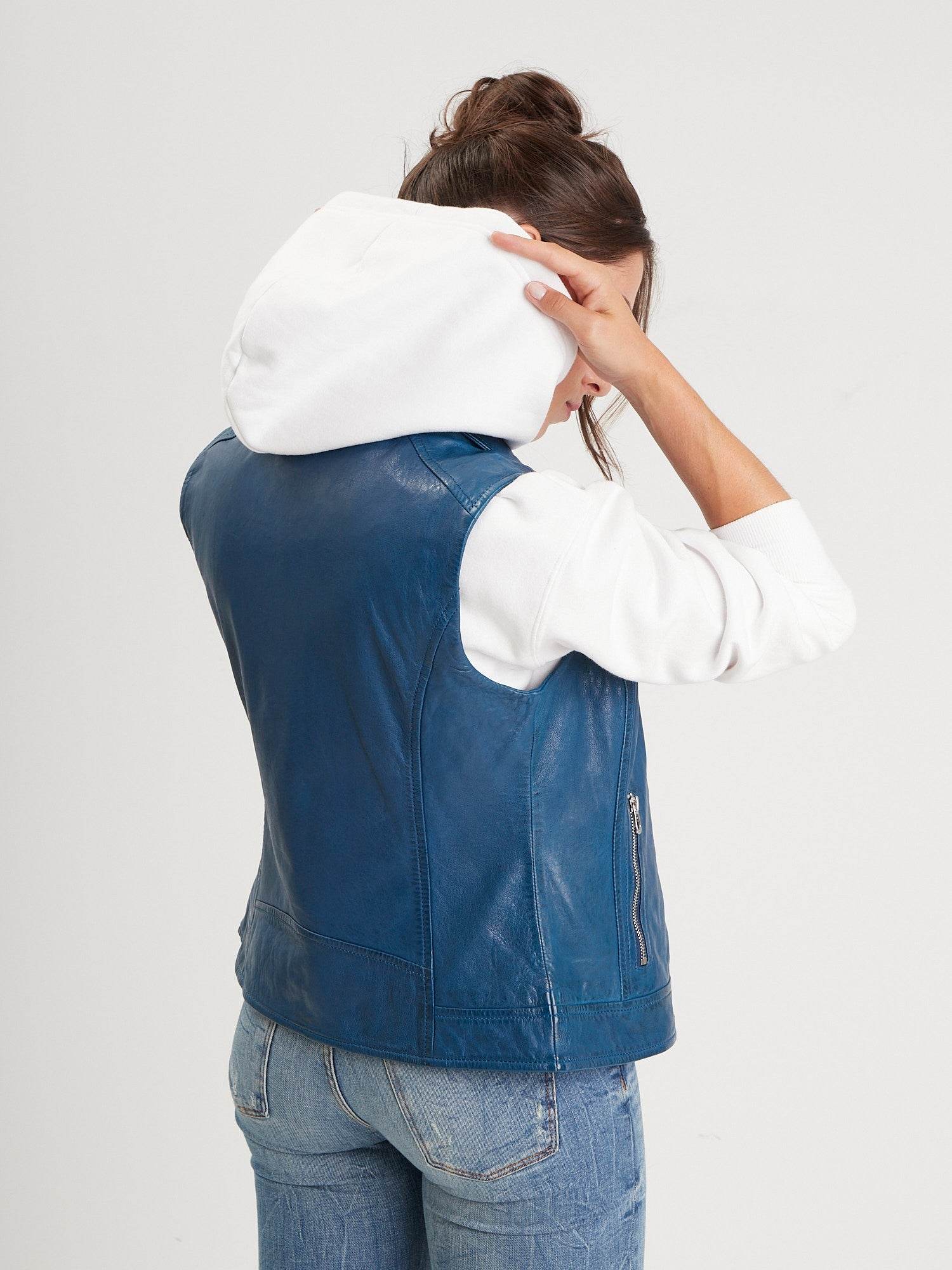 Sarah - Veste cuir sans manche - Image 11