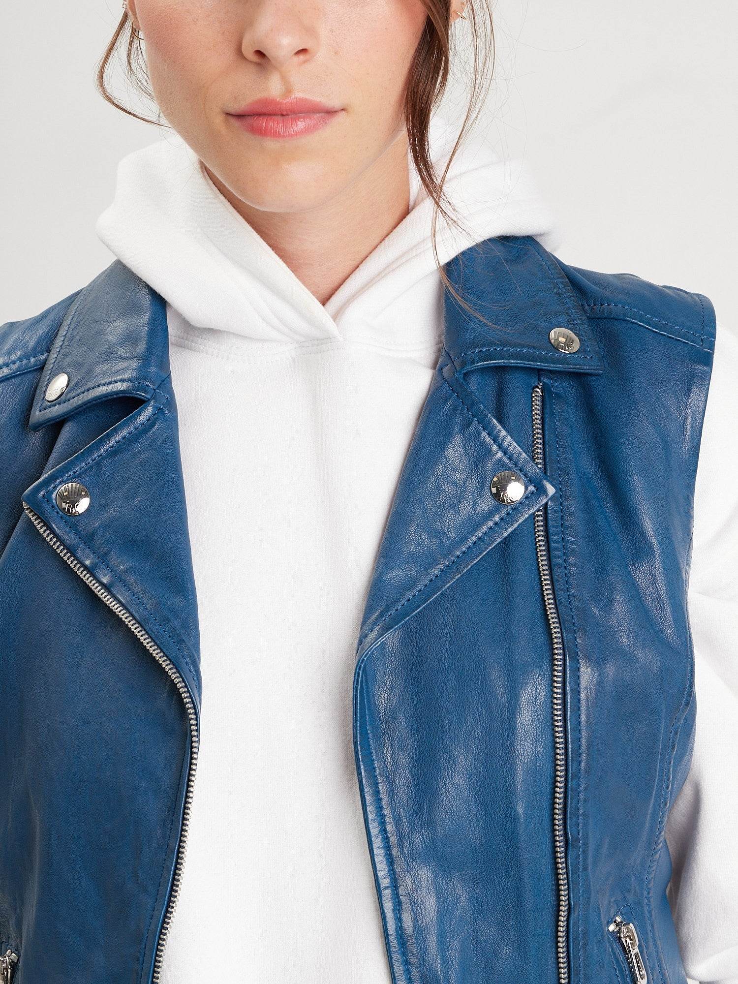 Sarah - Veste cuir sans manche - Image 13