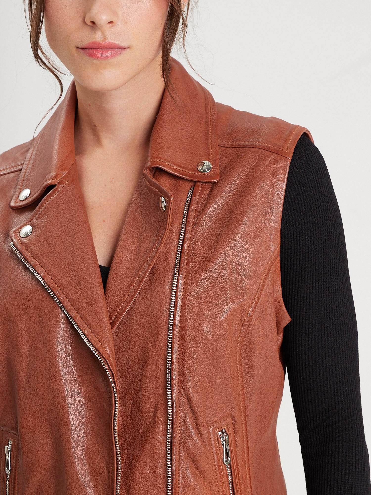 Sarah - Veste cuir sans manche - Image 6