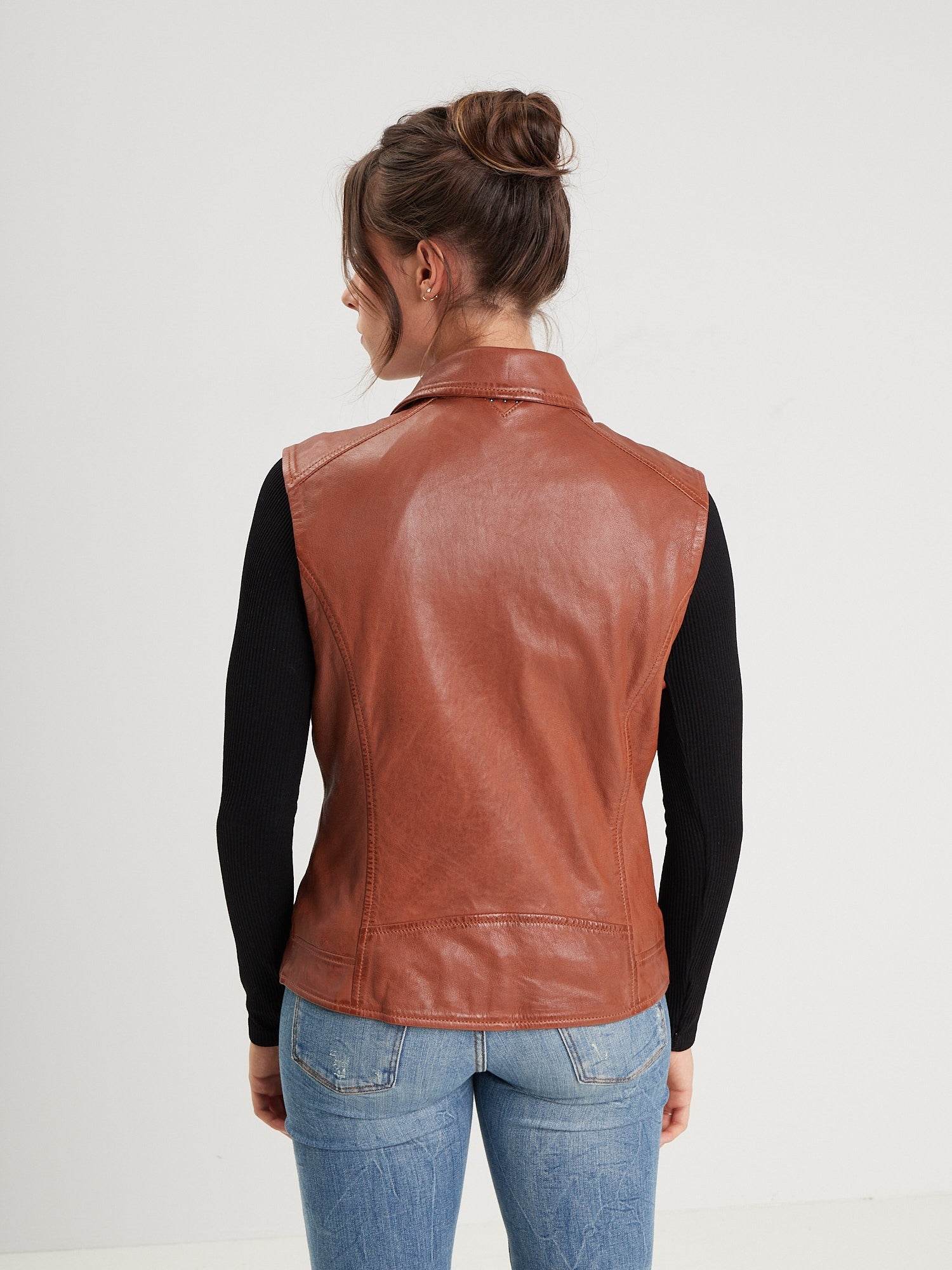 Sarah - Veste cuir sans manche - Image 9