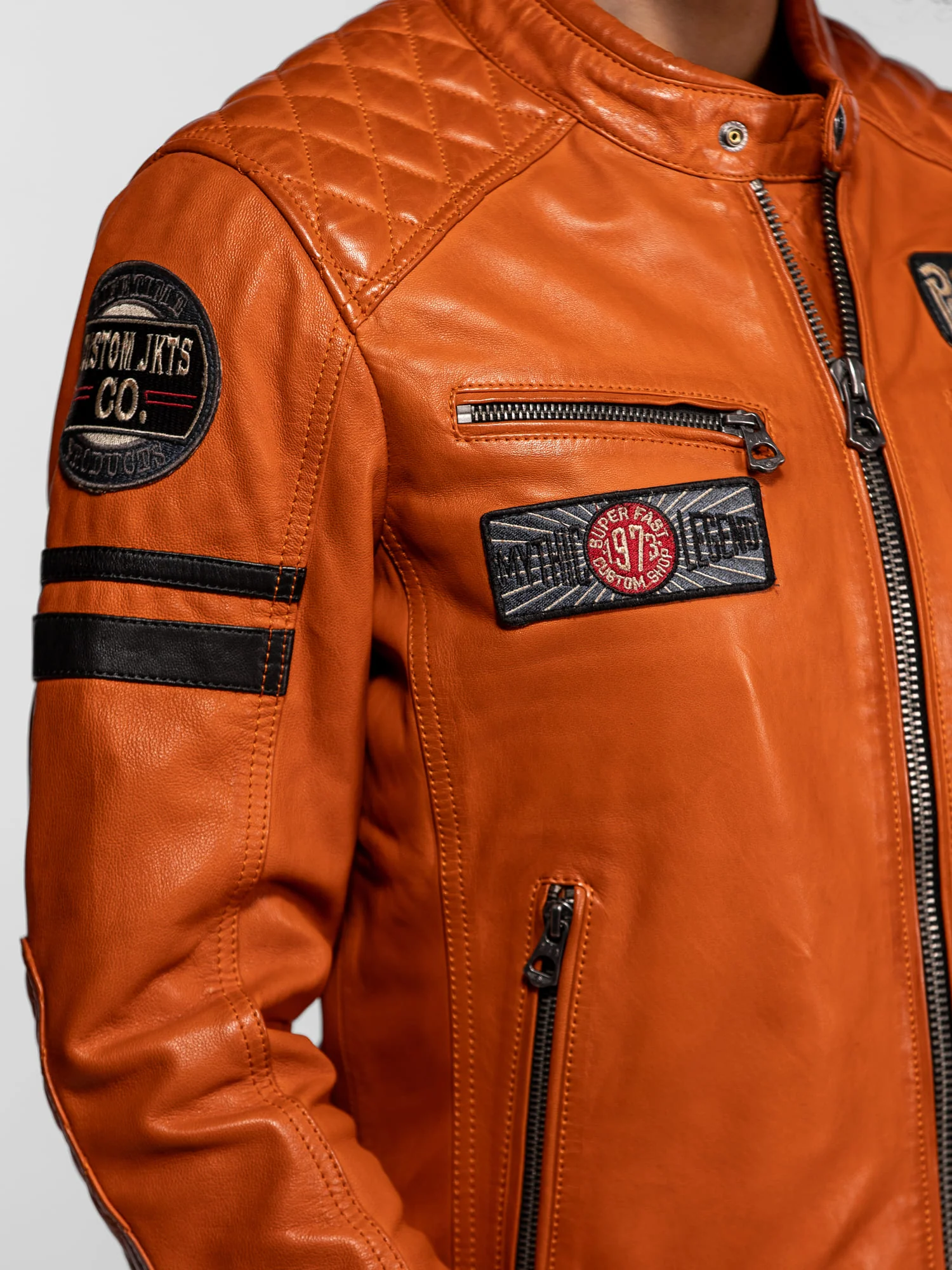 Walkorane - Blouson moto vintage femme - Image 11