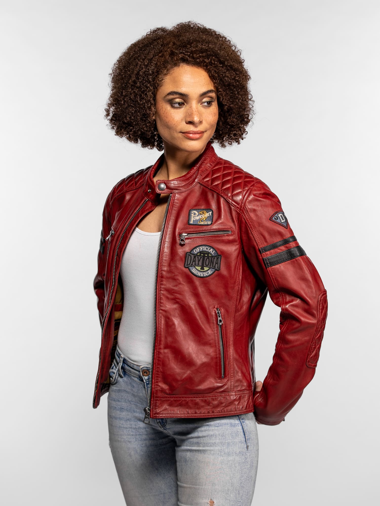 Walkorane - Blouson moto vintage femme - Image 17